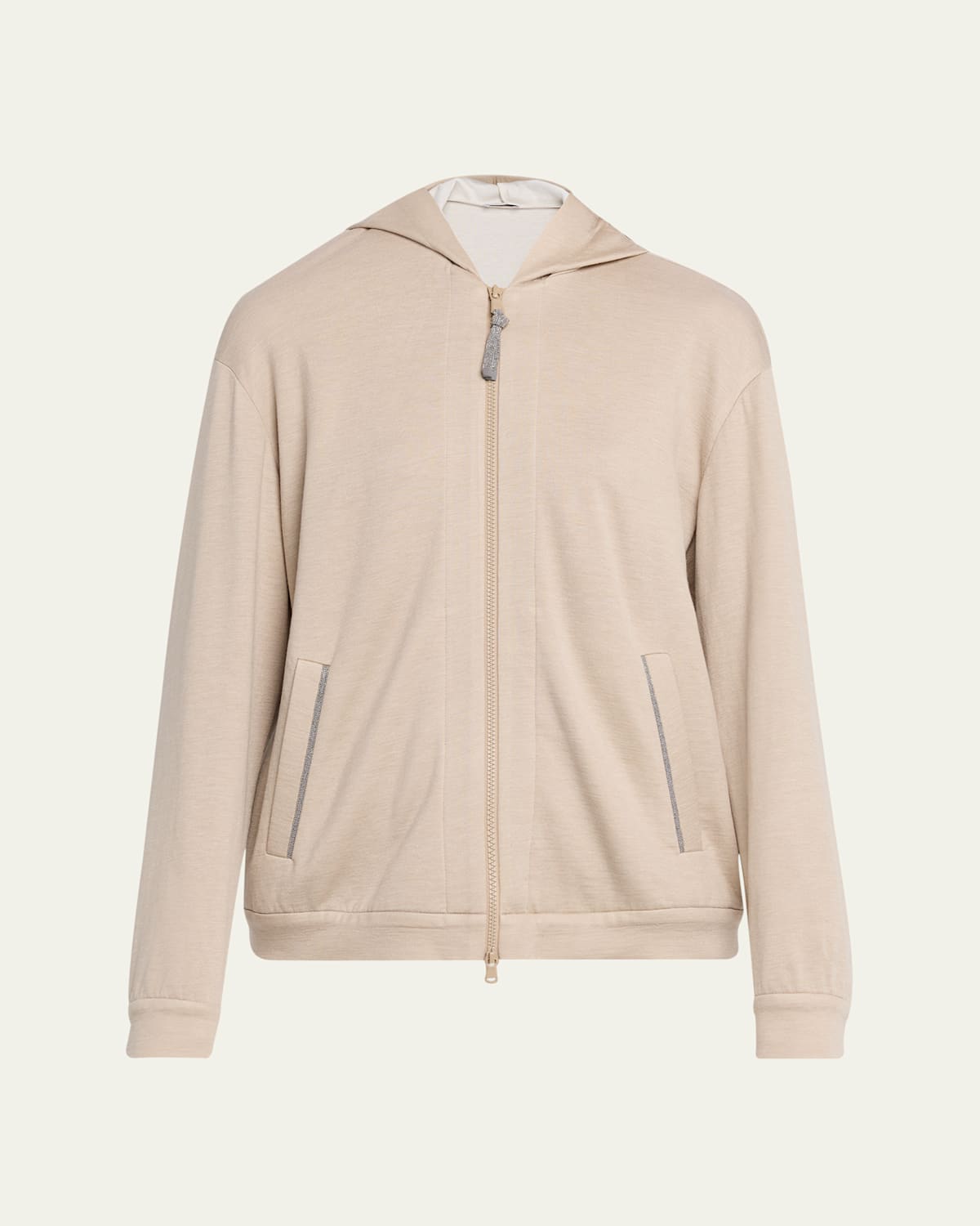 Brunello Cucinelli Monili-trim Cotton-silk Zip Cardigan Sweatshirt