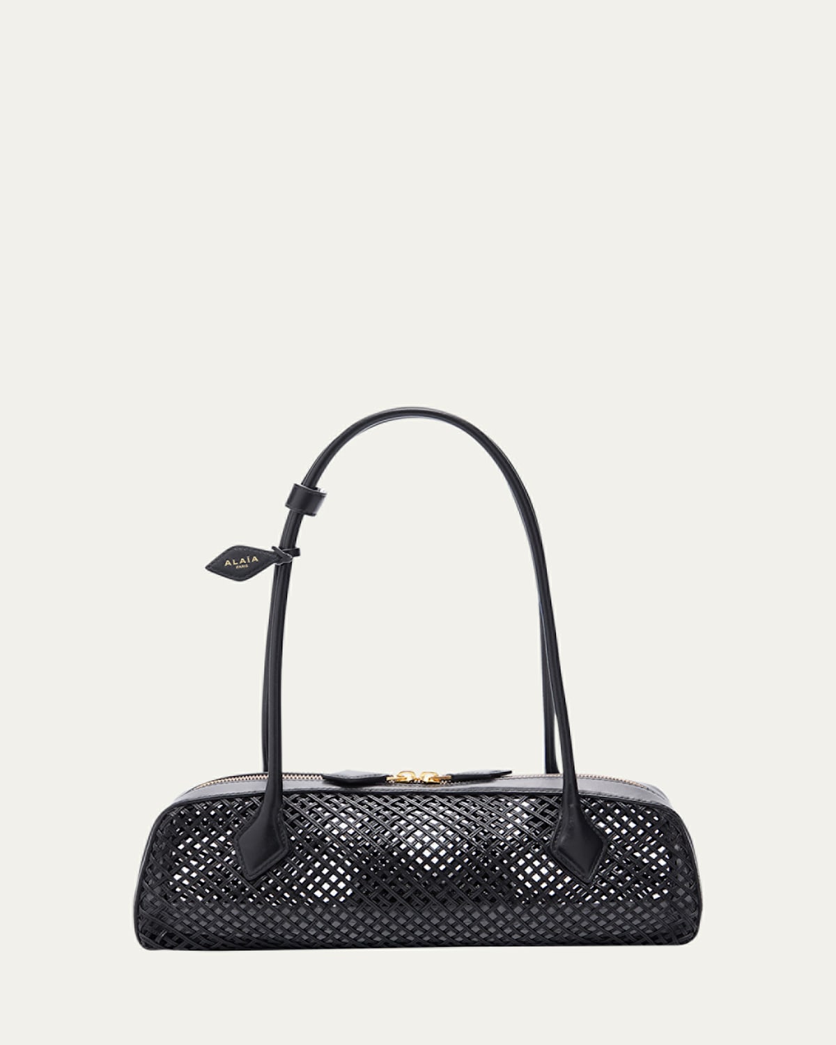 ALAIA Le Teckel Medium Leather Net Shoulder Bag