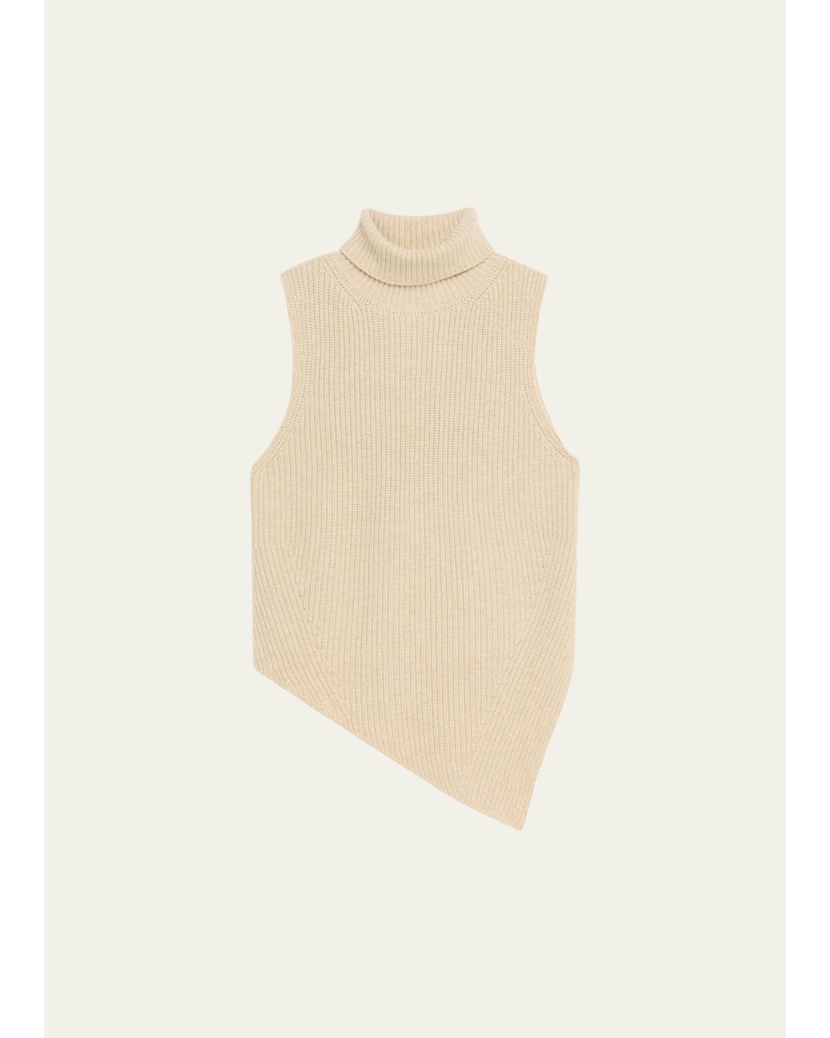 Fennec Sleeveless Asymmetric Turtleneck Sweater