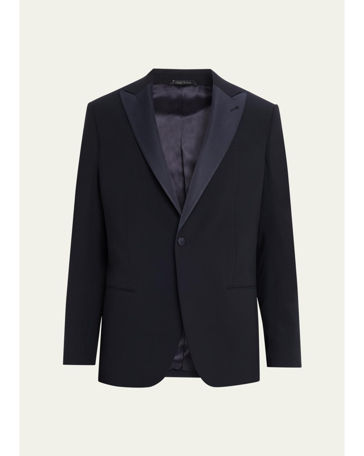 Men'S Soho Line Wool Peak-Lapel Dinner Jacket