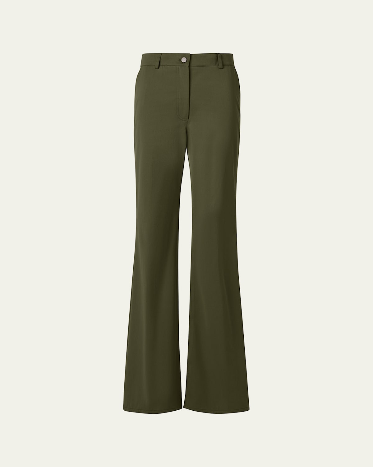 Akris Punto Celia Denim Bootcut-leg Pants In Green