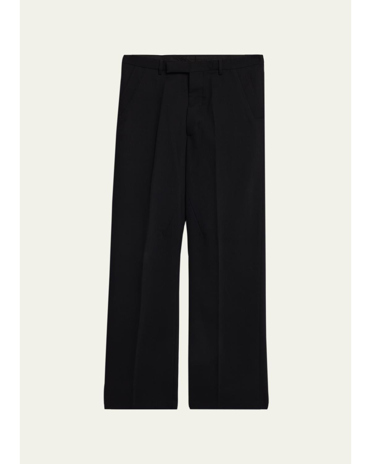 Men'S Tailored High-Rise Flat Front Wool