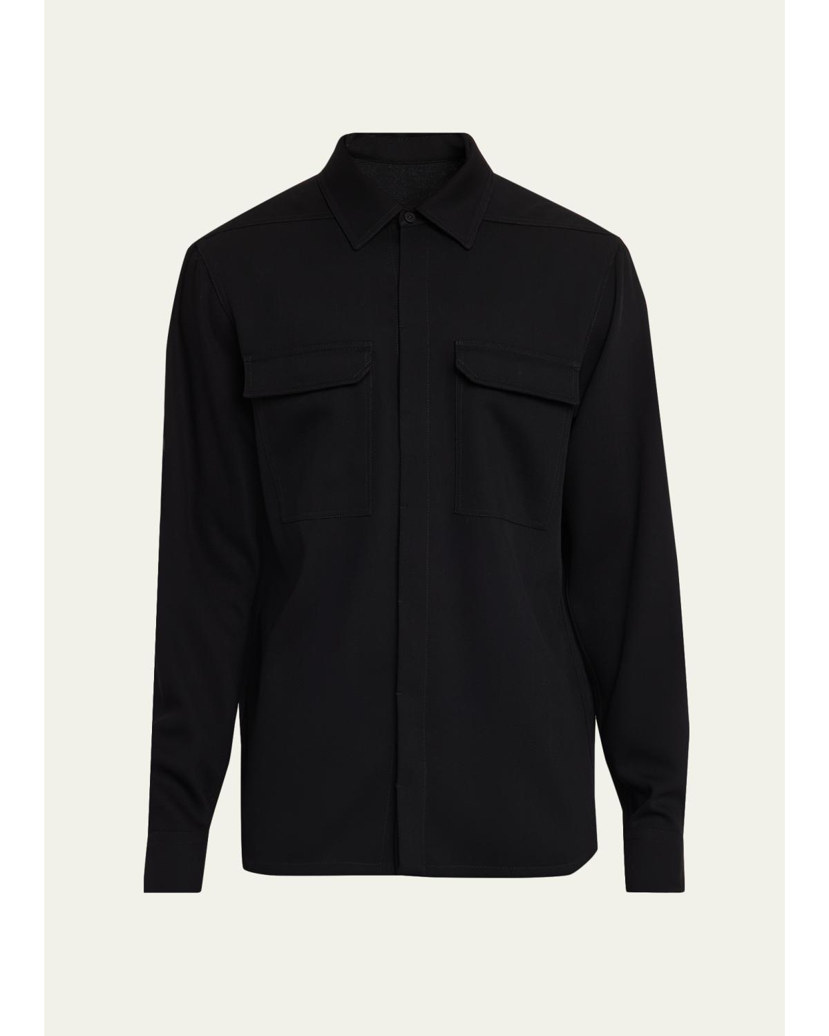 Men'S Cotton Jersey Button-Front Shirt