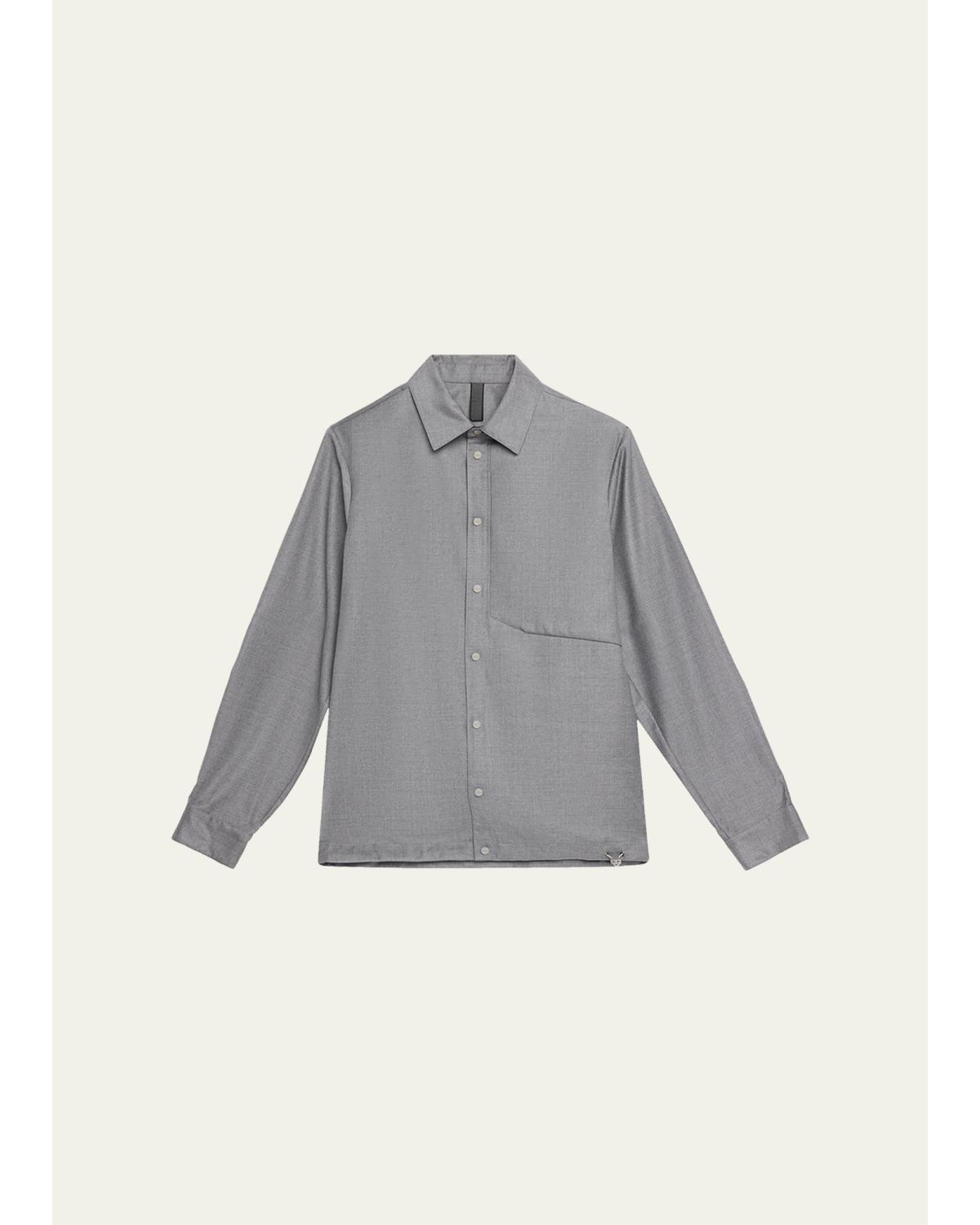 Men'S New Gate Invisible-Zip Snap-Front Shirt