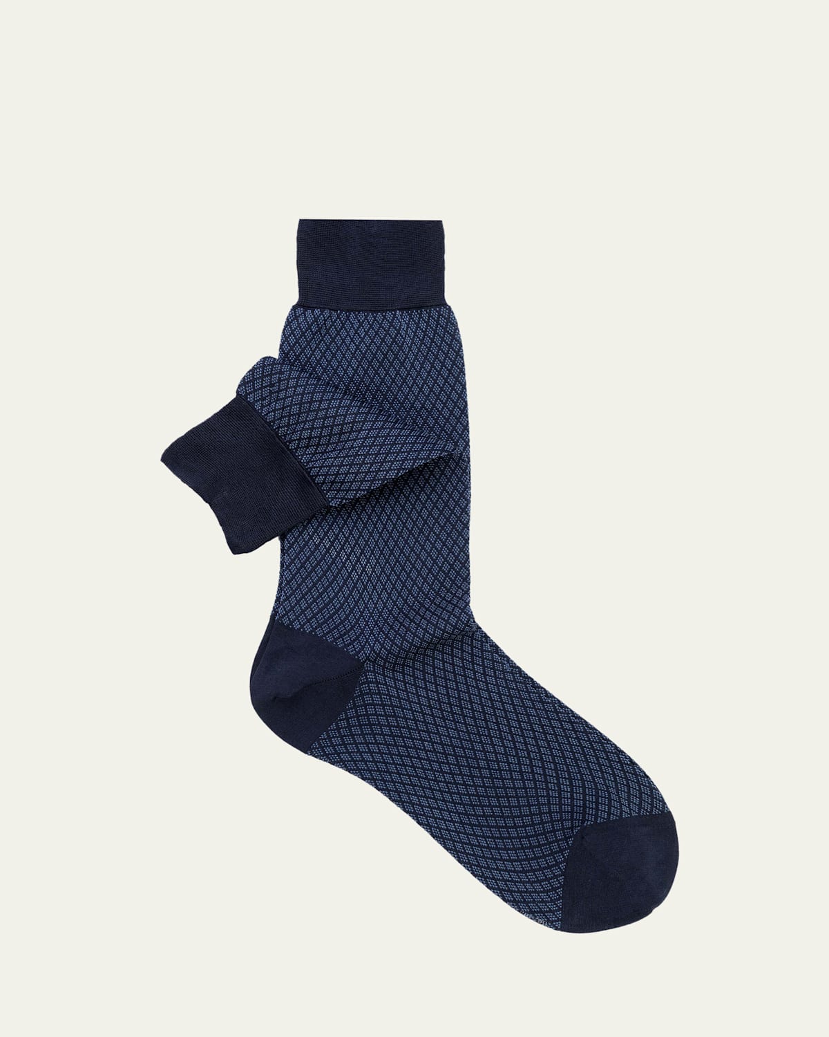 Sozzi Calze Men's Diamond Pattern Cotton Crew Socks