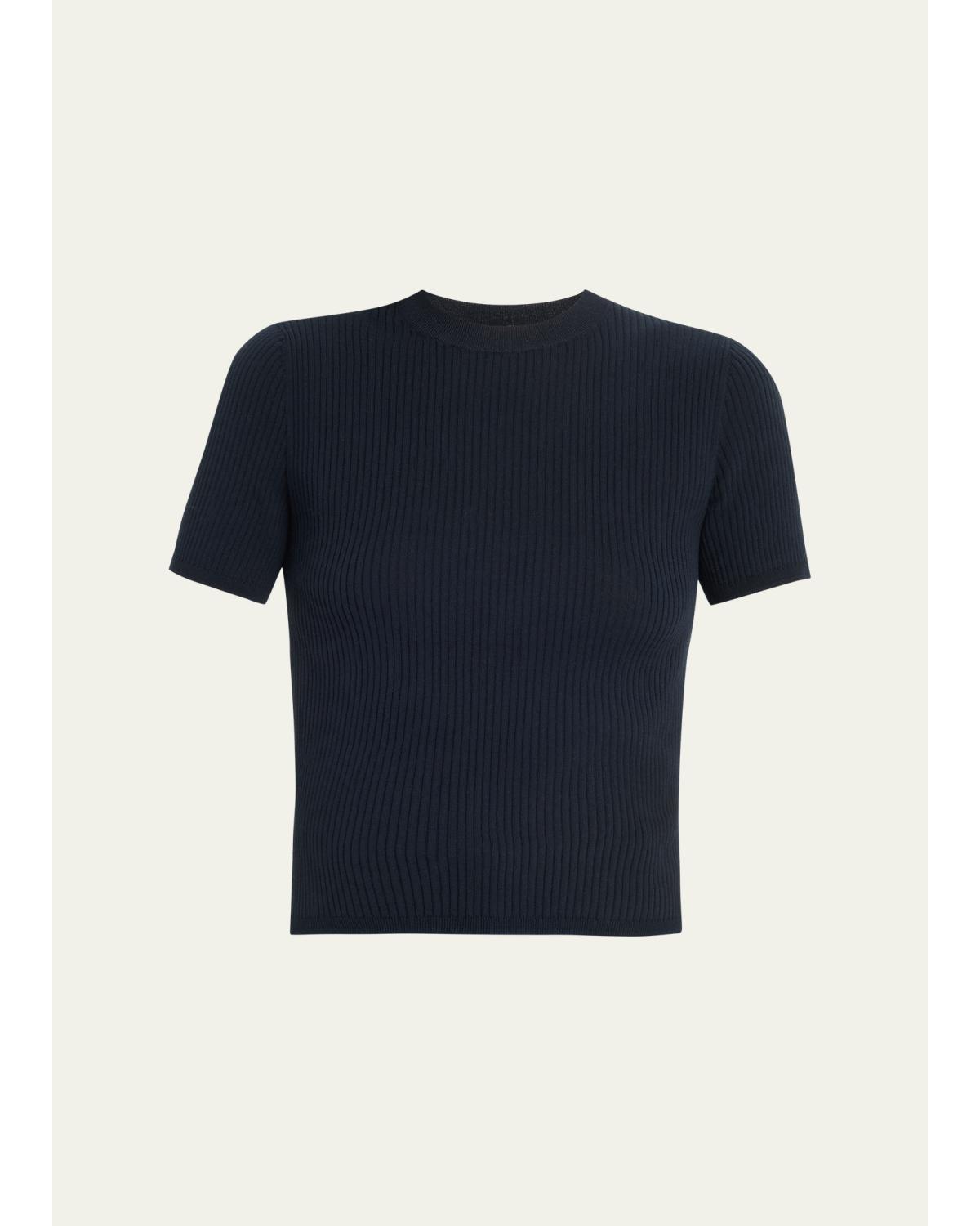 Dorset Cotton Rib Short-Sleeve Sweater