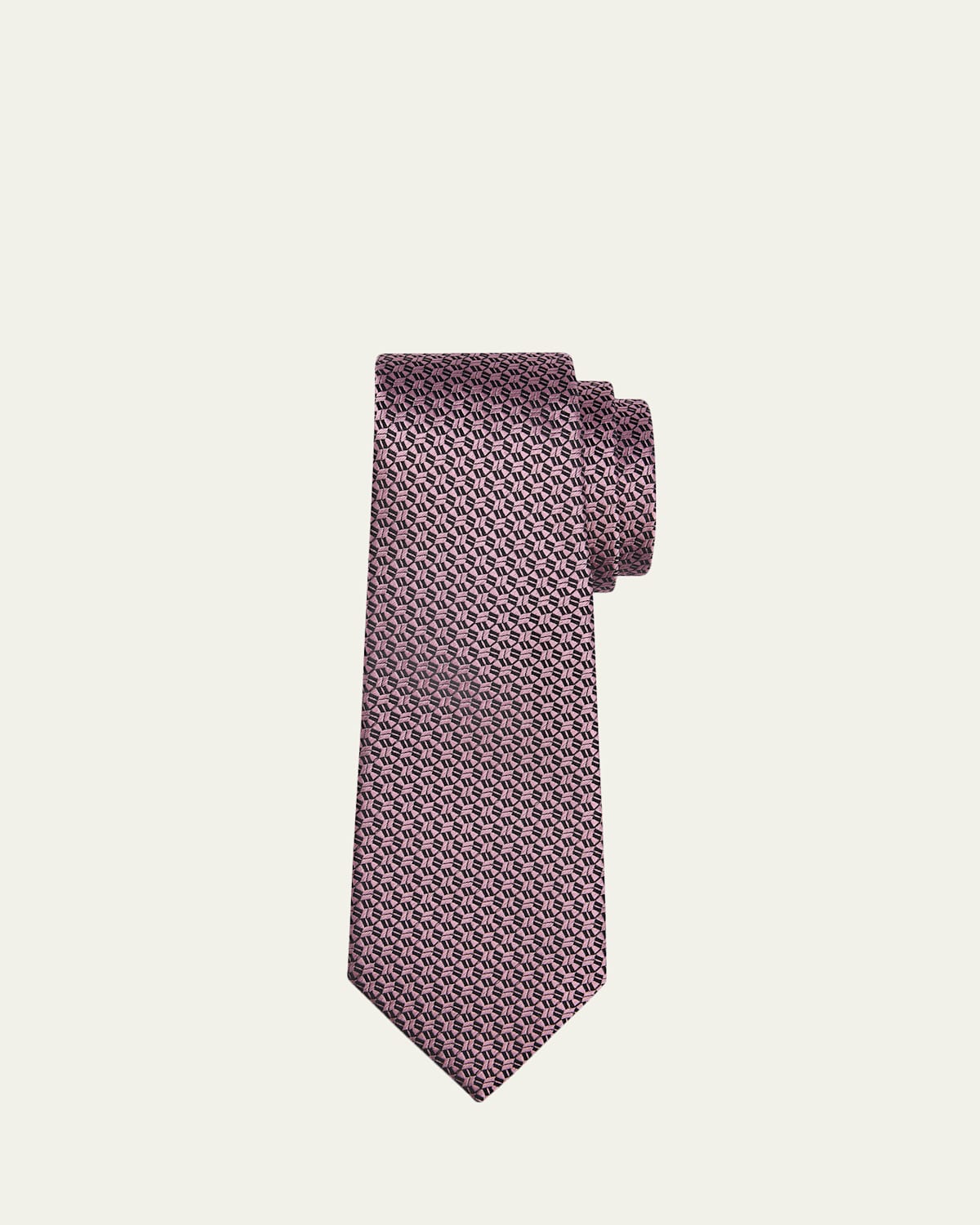 ZEGNA Men 's Geometric Silk Jacquard Tie