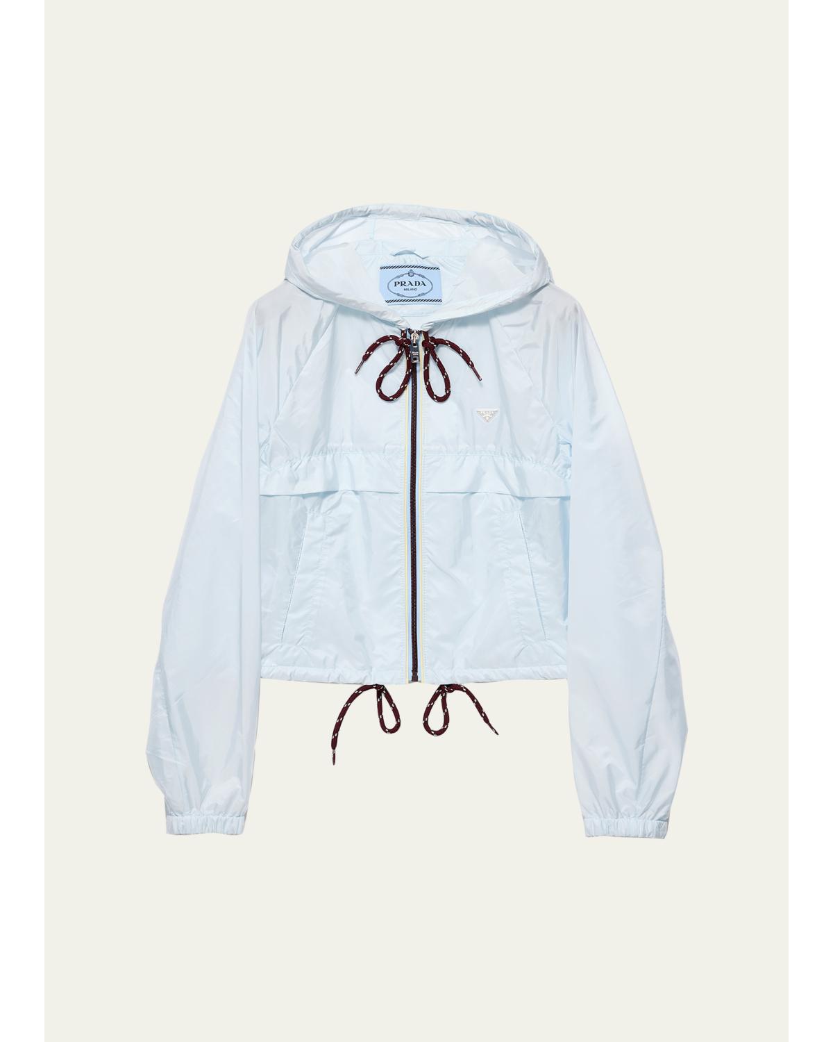 Cropped Re-Nylon Hooded Zip Jacket