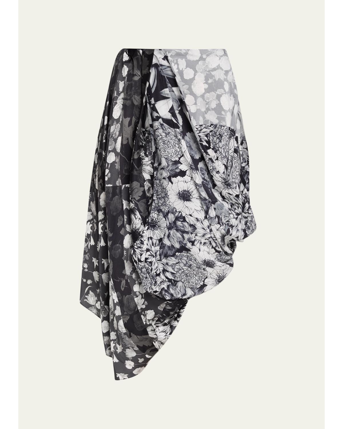 Draped Floral Midi