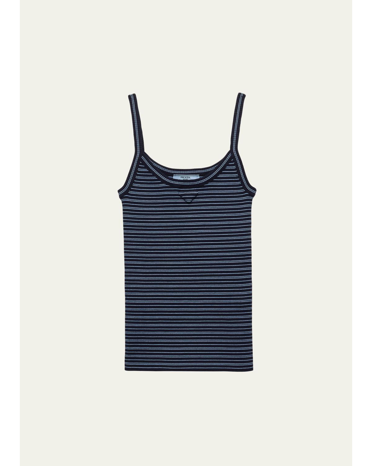 Striped Cotton Knit Tank Top