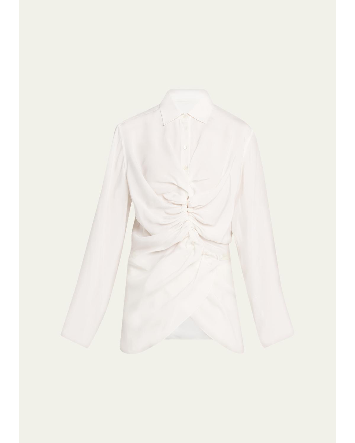 Long-Sleeve Drawstring Shirt