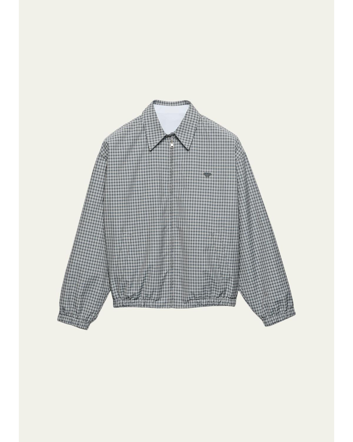 Check Cotton Zip Jacket