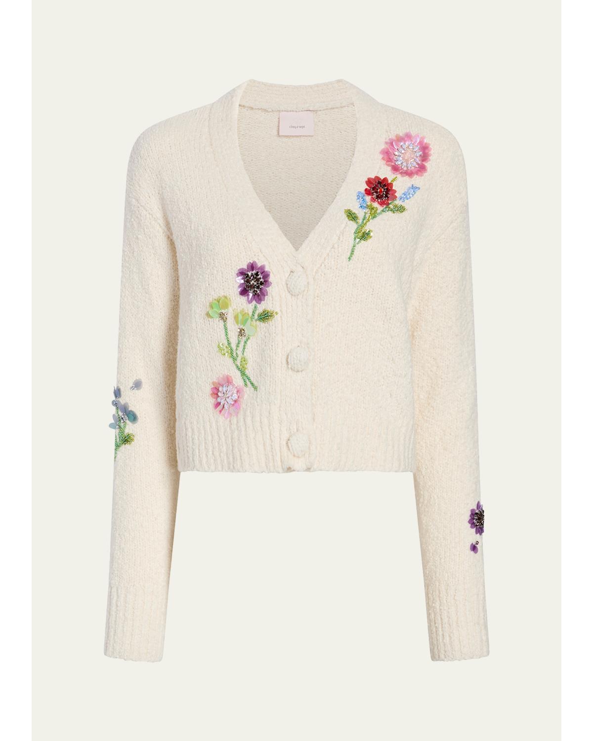 Solene Floral Embellished Cardigan