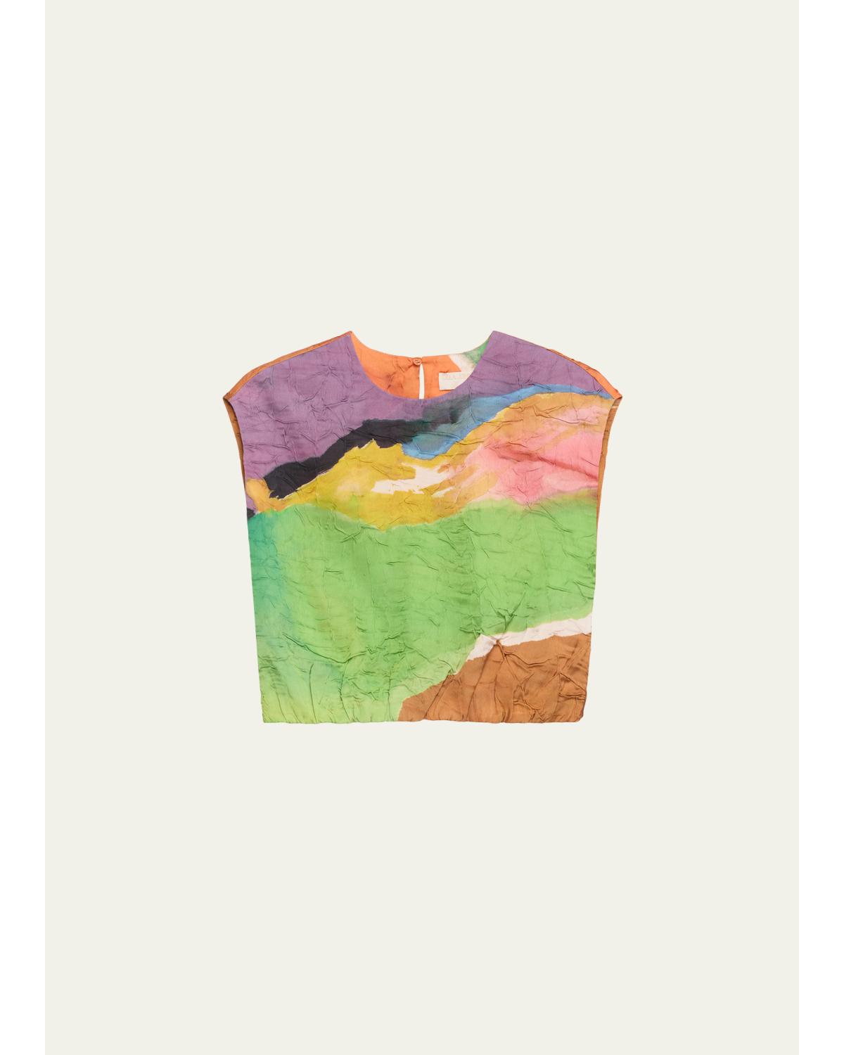 X Helen Frankenthaler Gisella Satin Crop Top