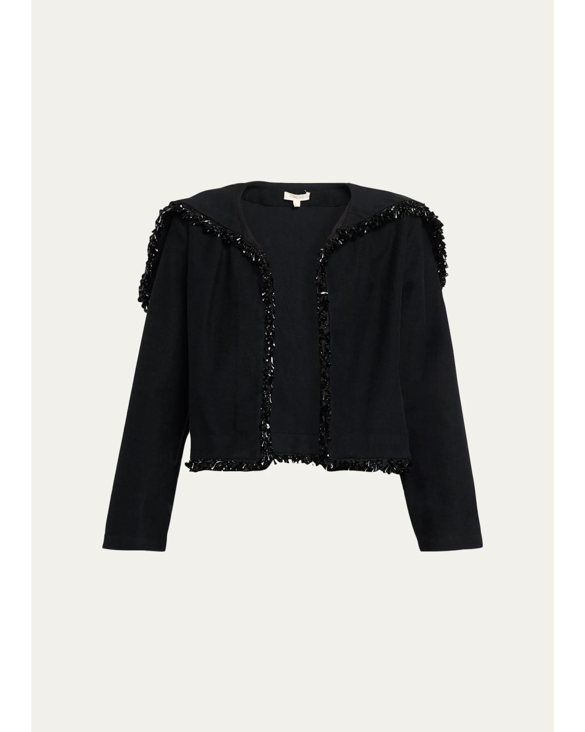Diotima Band Embellished Sailor-collar Jacket In Black