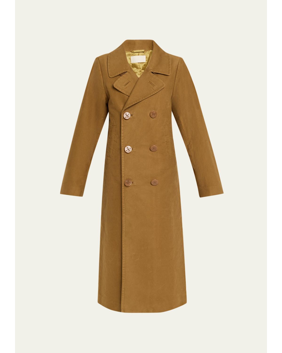 Long Double-Breasted Peacoat