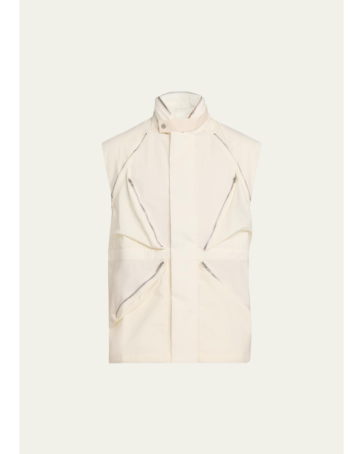 Men'S Parachute Multi-Zip Nylon Vest