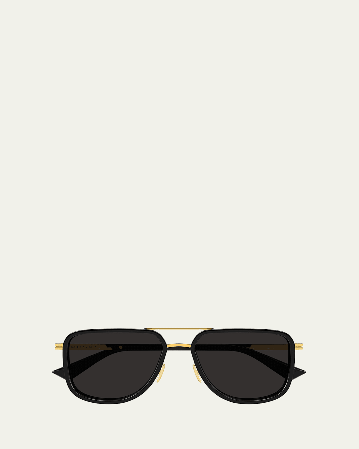Bottega Veneta 56mm Acetate & Metal Aviator Sunglasses In Black
