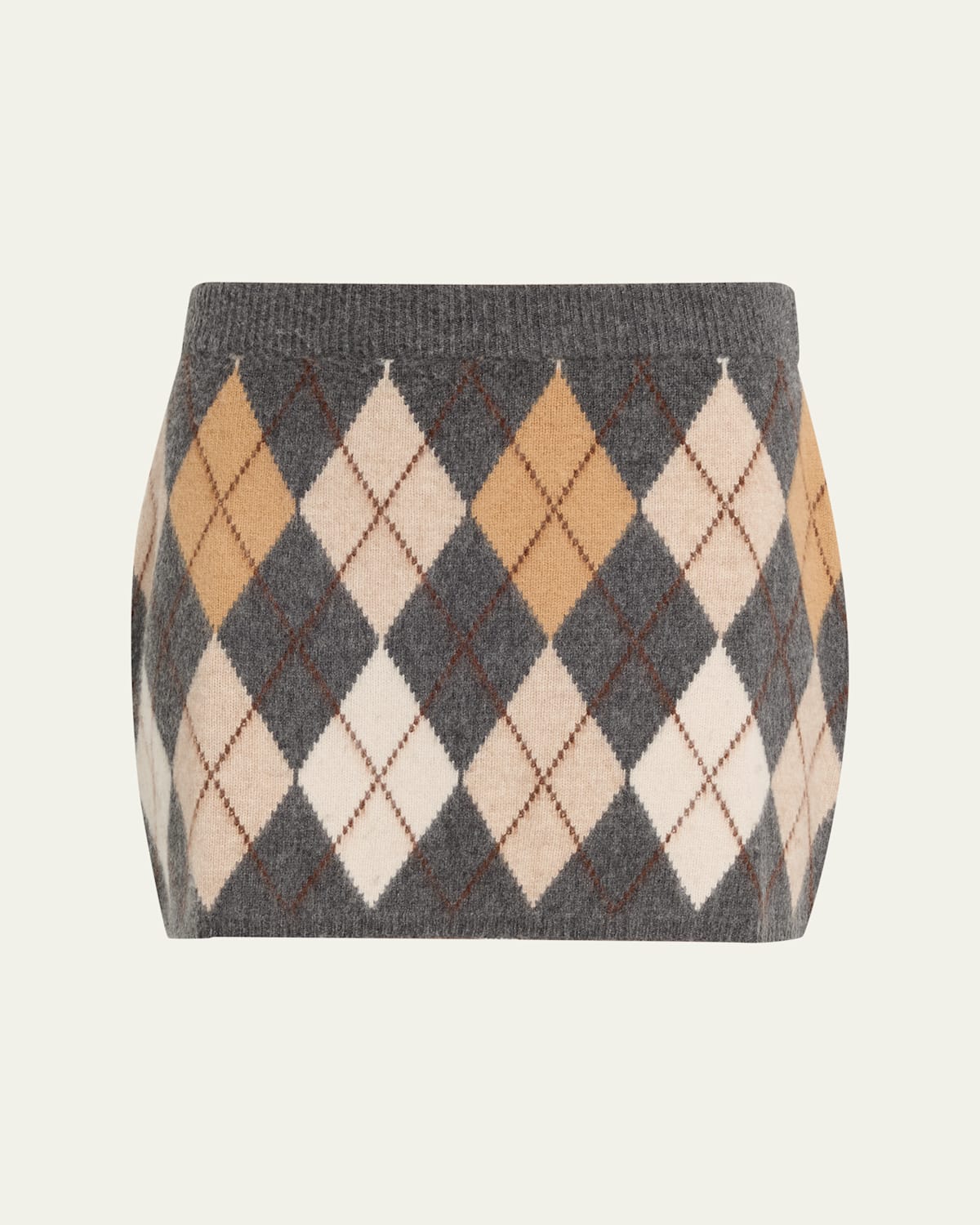 Frame The Brushed Argyle Mini Skirt In Gray