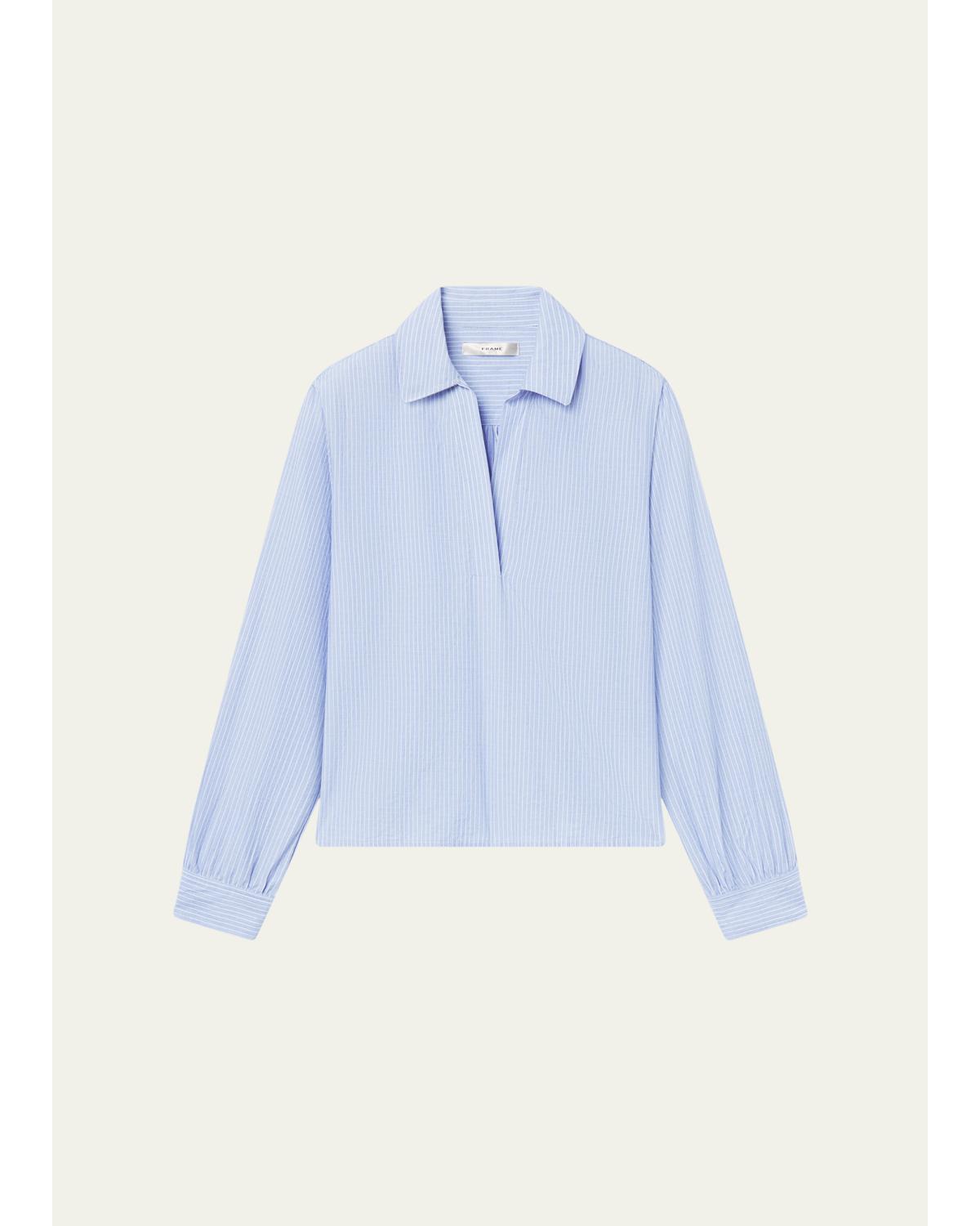 The Striped Long-Sleeve Popover Shirt
