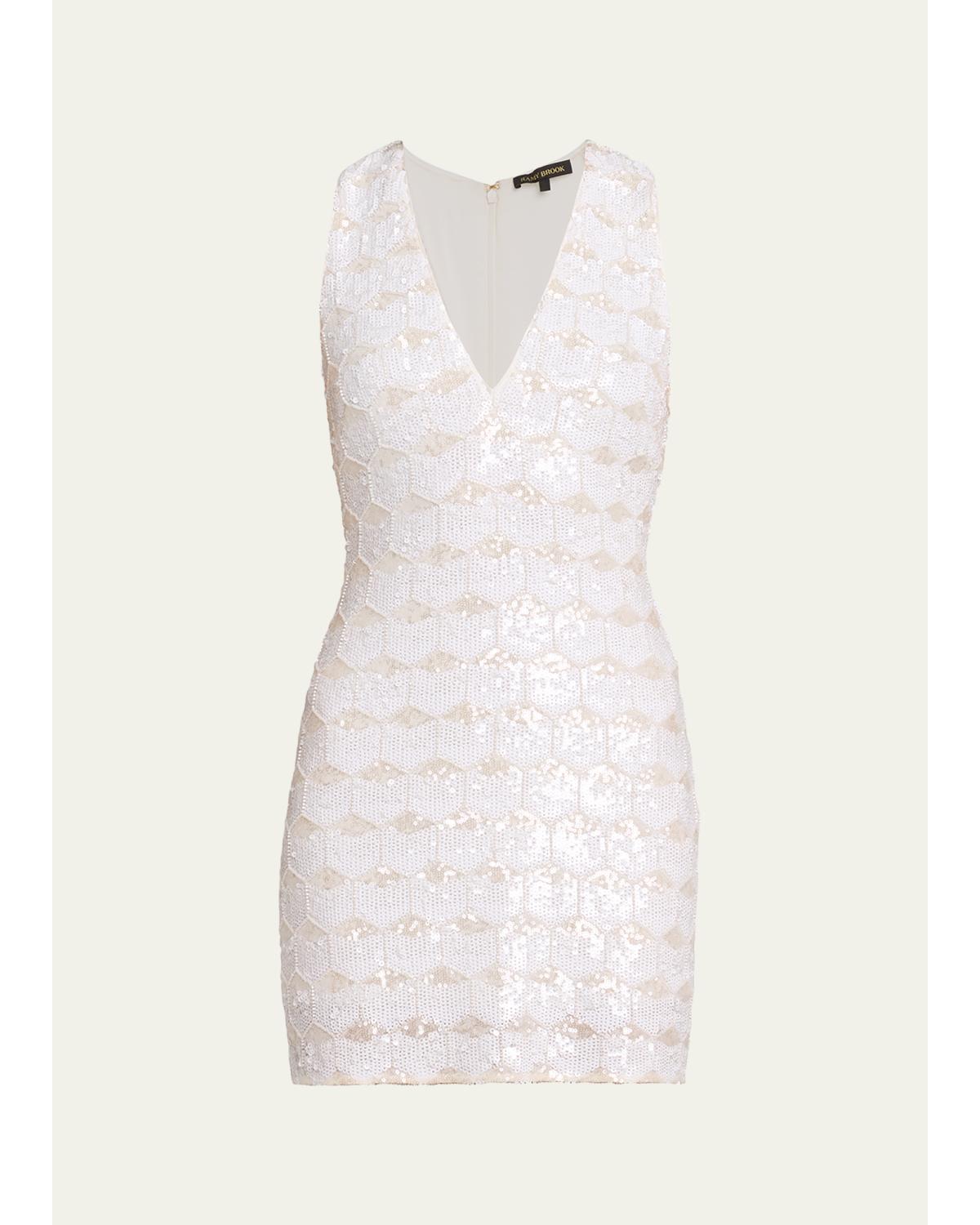 Ari Sequin Plunging Mini Dress