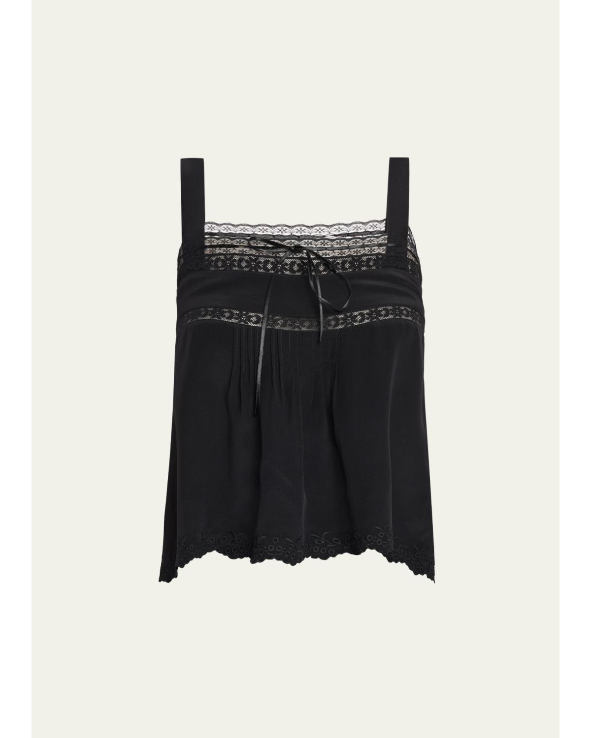 Euri Silk Lace Top
