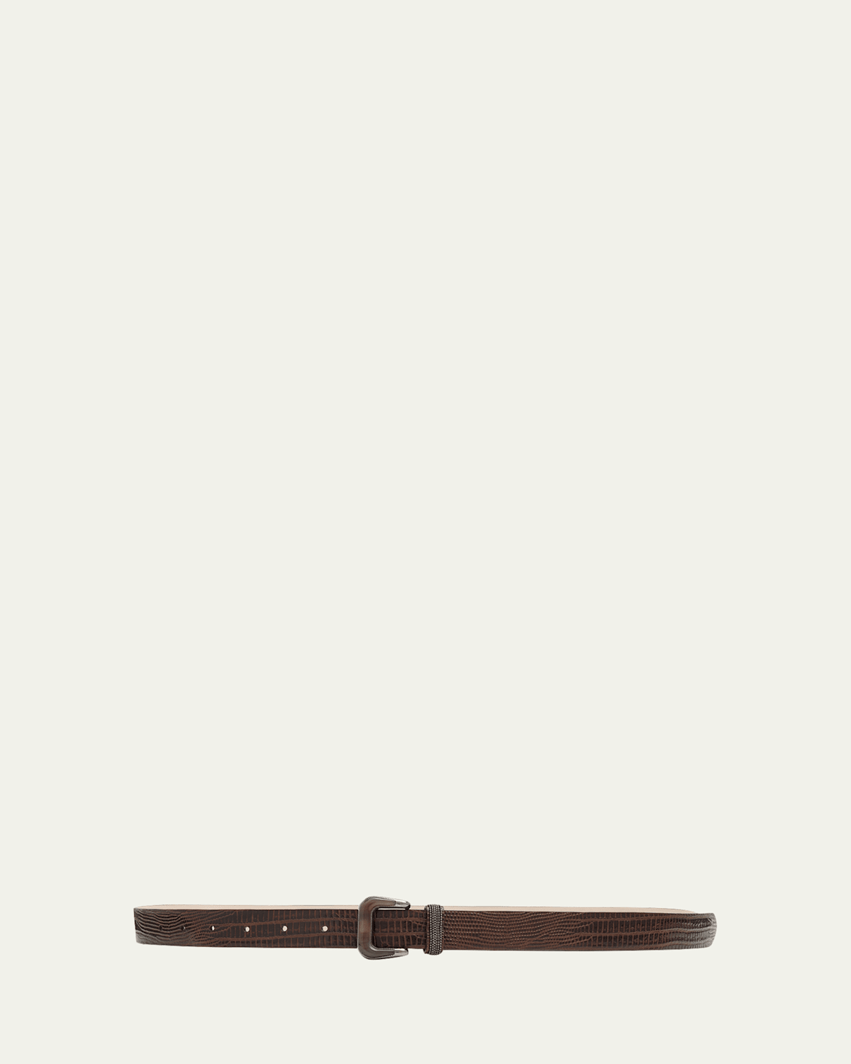 Brunello Cucinelli Lizard-Effect Calfskin Belt