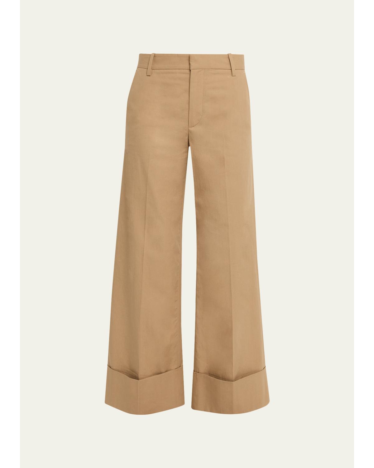 The Cuffed Slim Palazzo Trousers