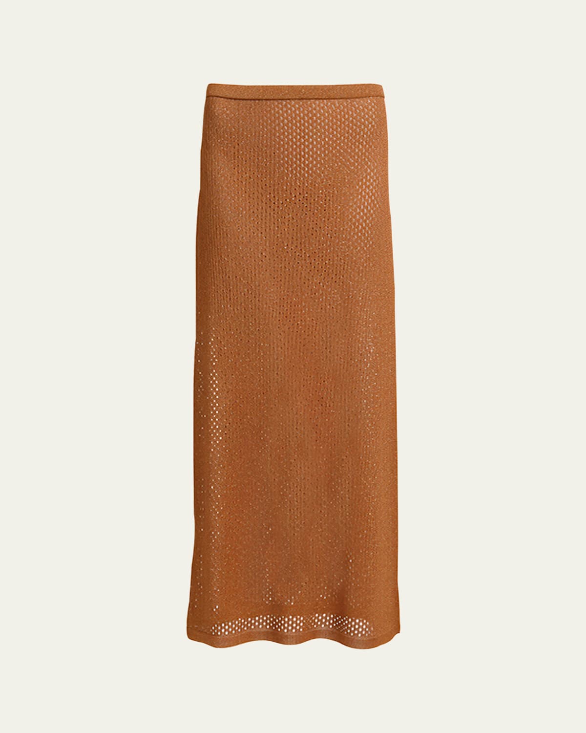 Diane von Furstenberg Harmon Straight Shimmer Mesh Knit Maxi Skirt