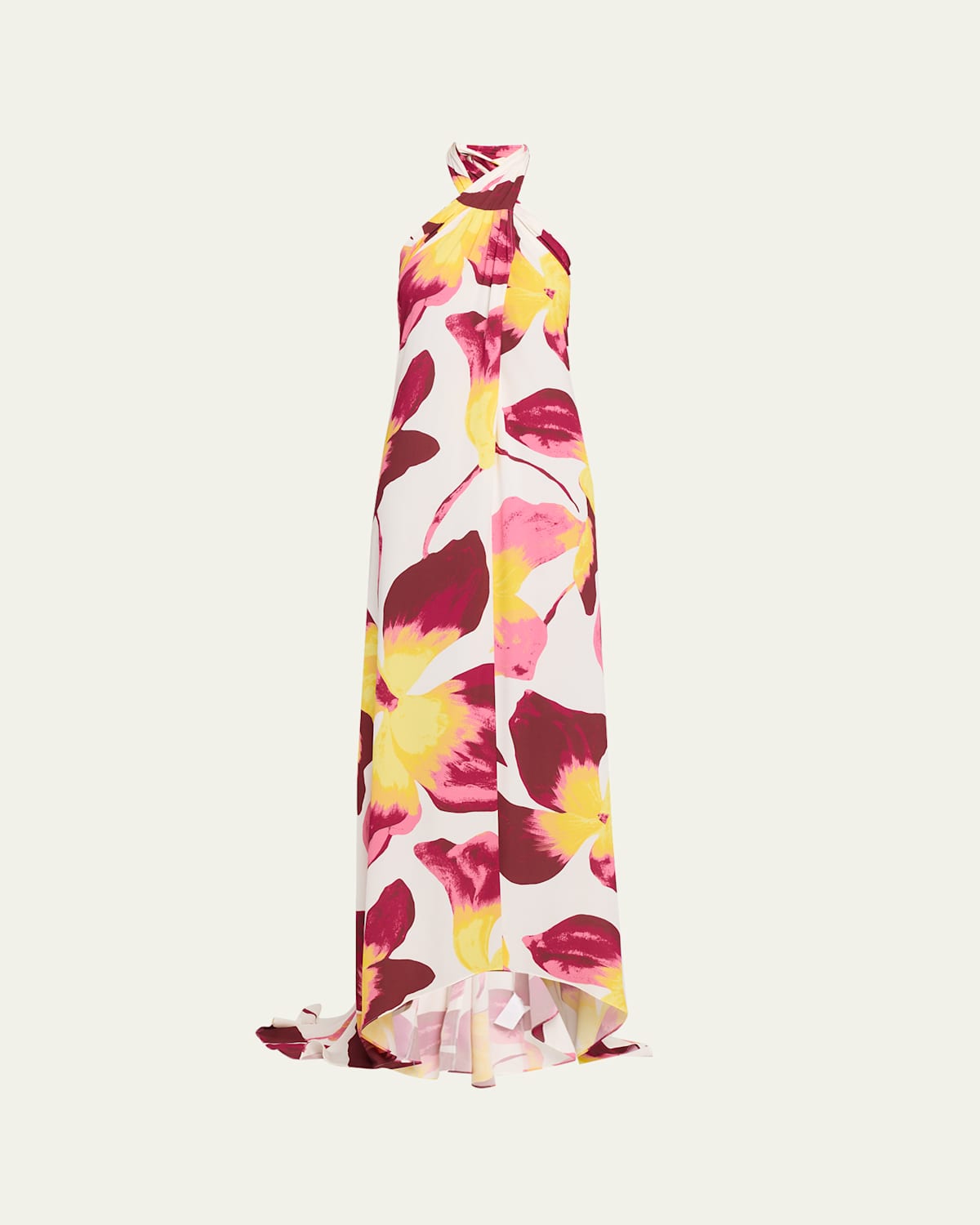 Diane von Furstenberg Tamsin Backless Floral-Print Halter Maxi Dress