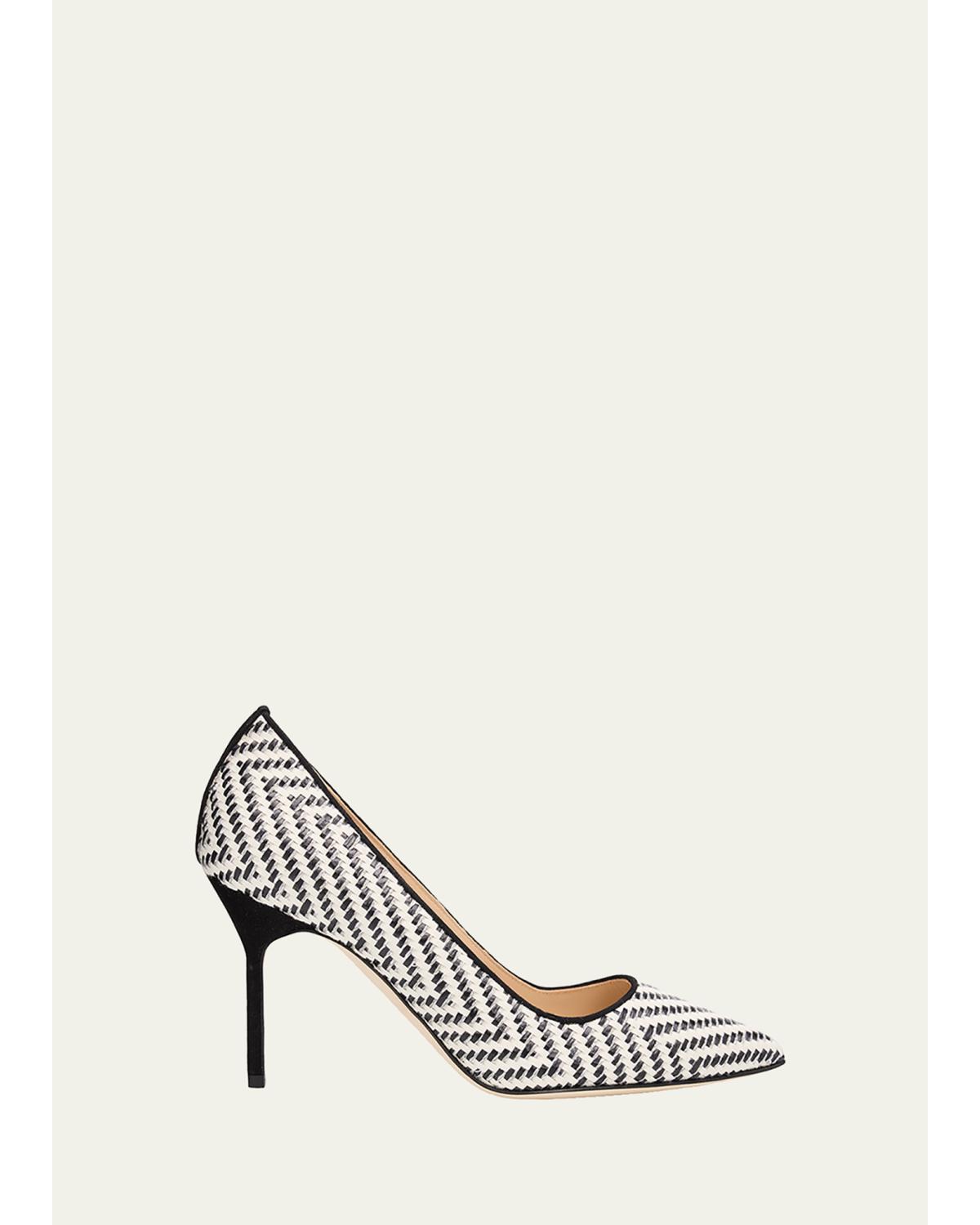 90Mm Bb Raffia Pointed-Toe Pumps