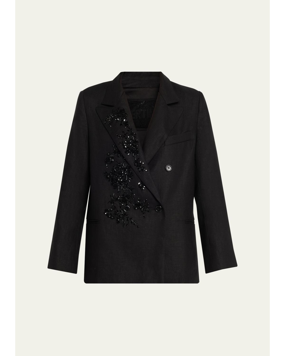 Antibes Night Embellished Double-Breasted Jacket