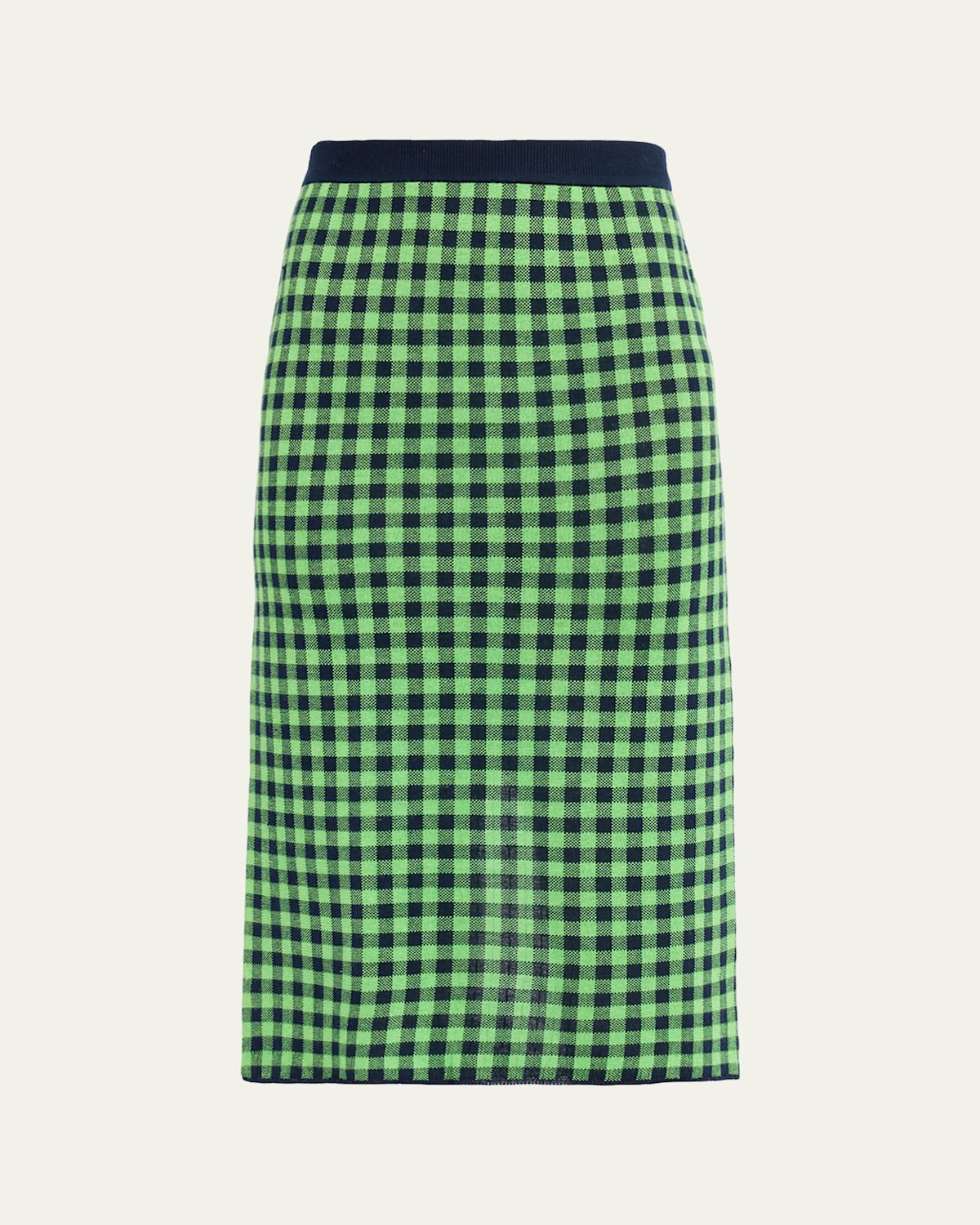 Guest In Residence Gingham Silk-linen Midi Skirt