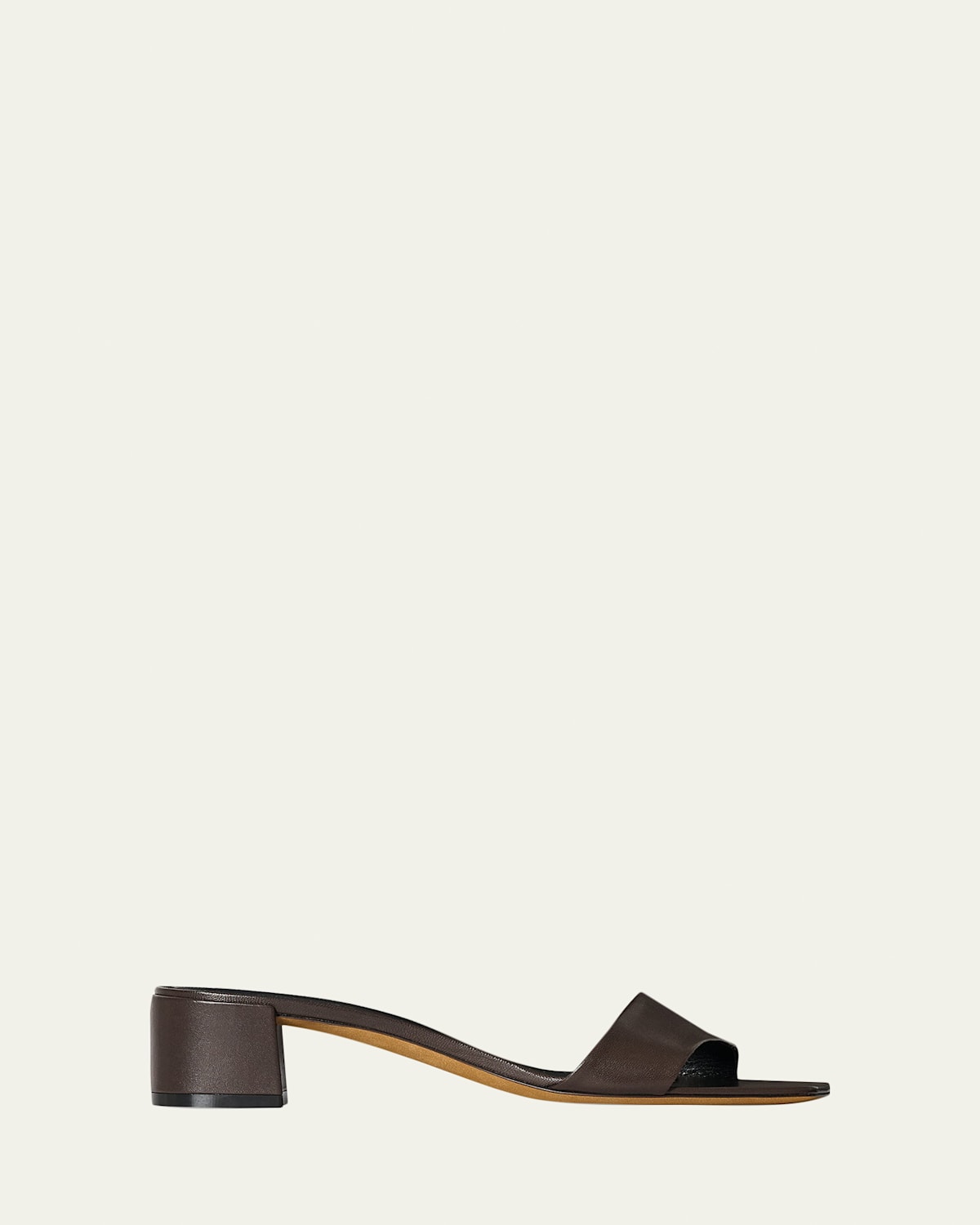 The Row Leather Mule Sandals In Brown