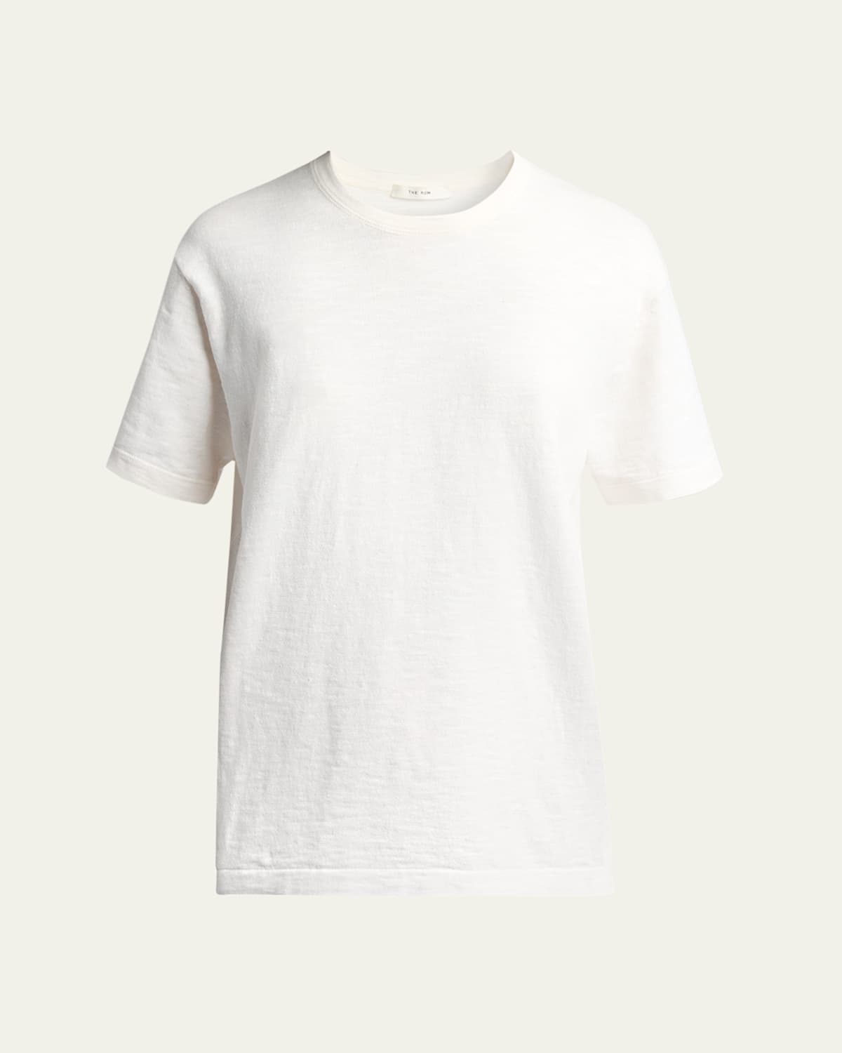 The Row Narlan Short-sleeve Cotton-linen T-shirt In White