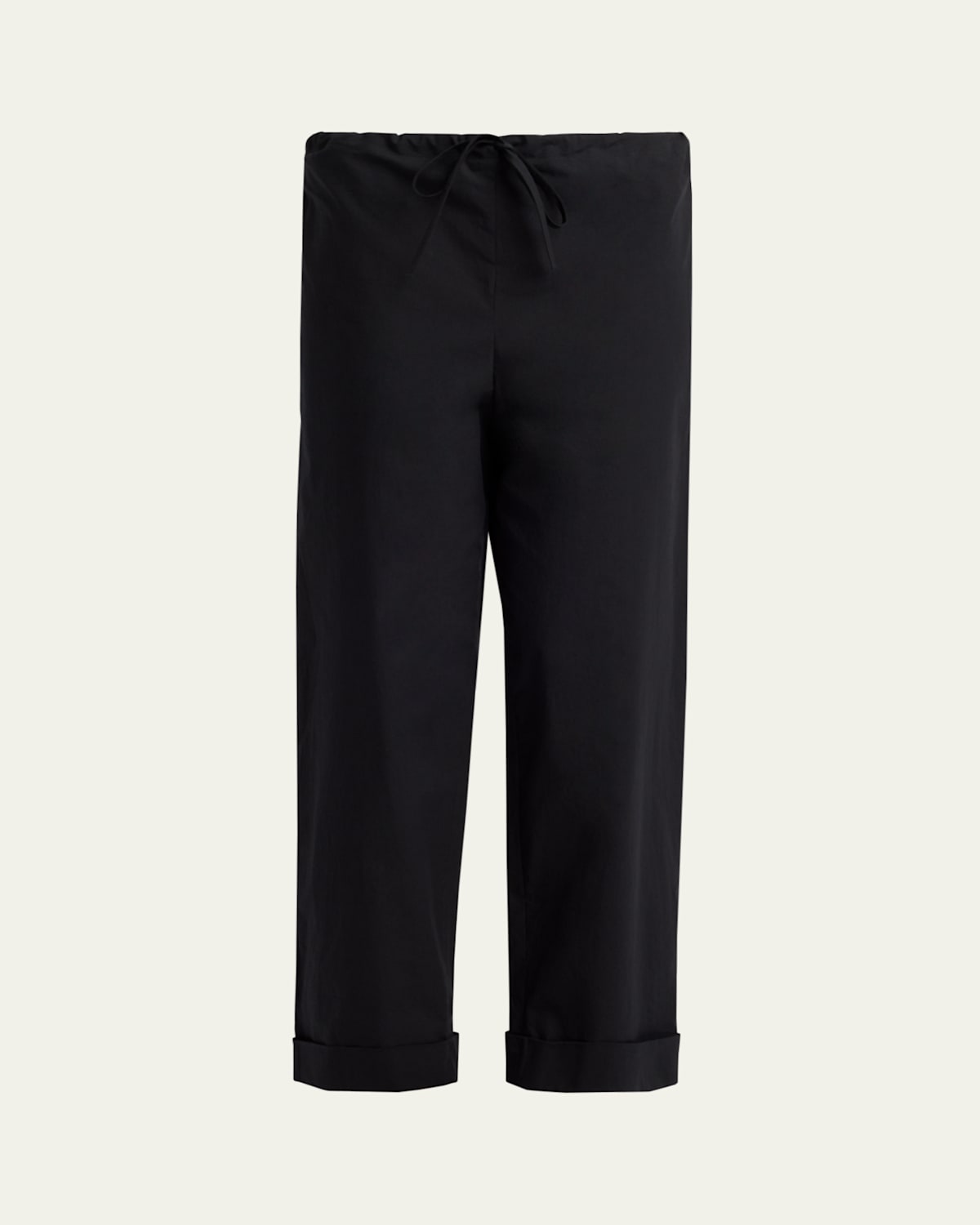 The Row Delano Straight-leg Cotton Poplin Pants In Black