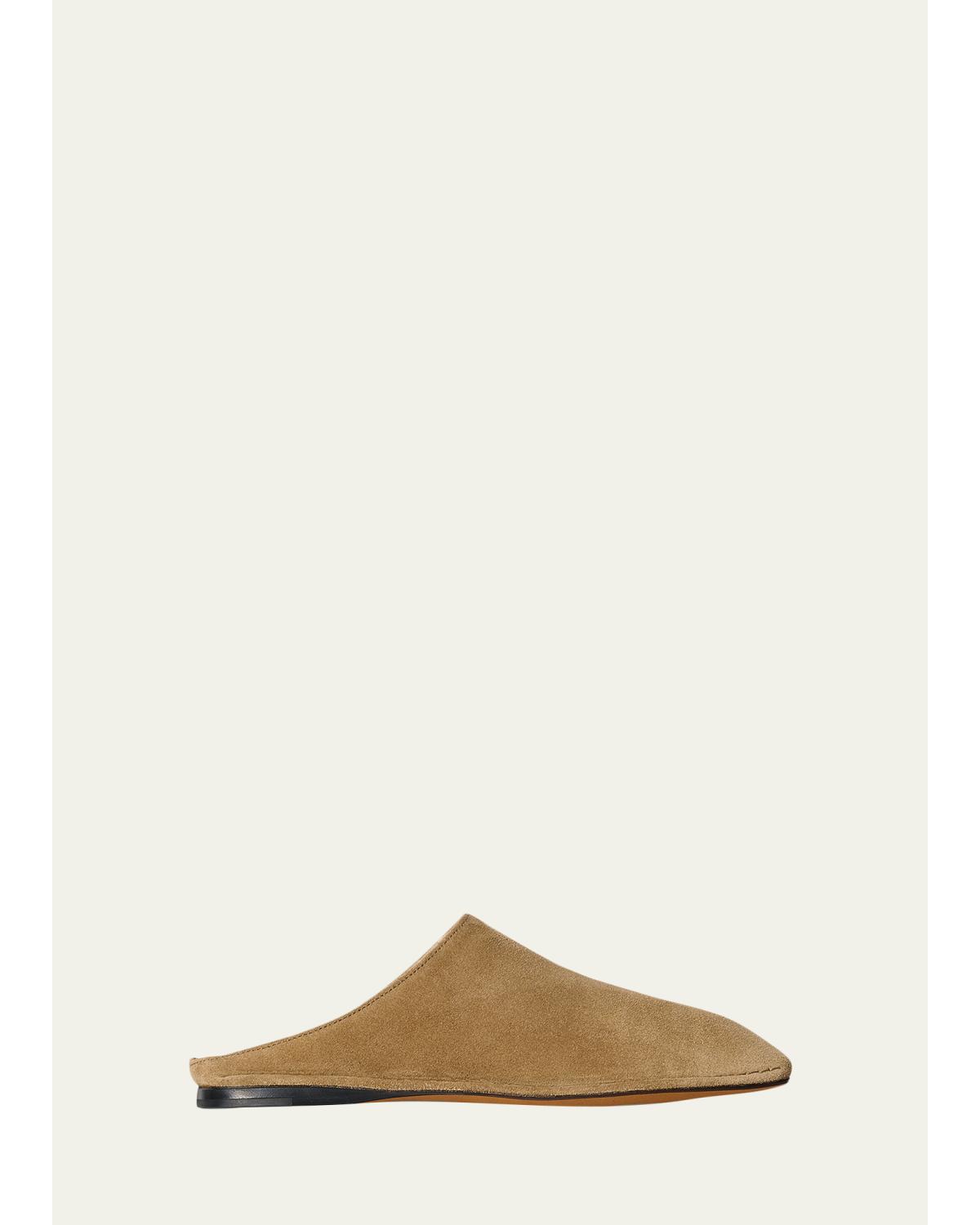 Piper Suede Square-Toe Mules