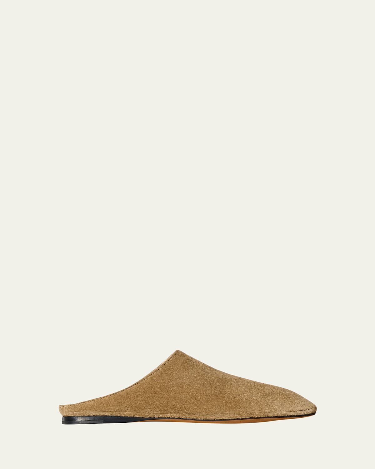 THE ROW Piper Suede Square-Toe Mules