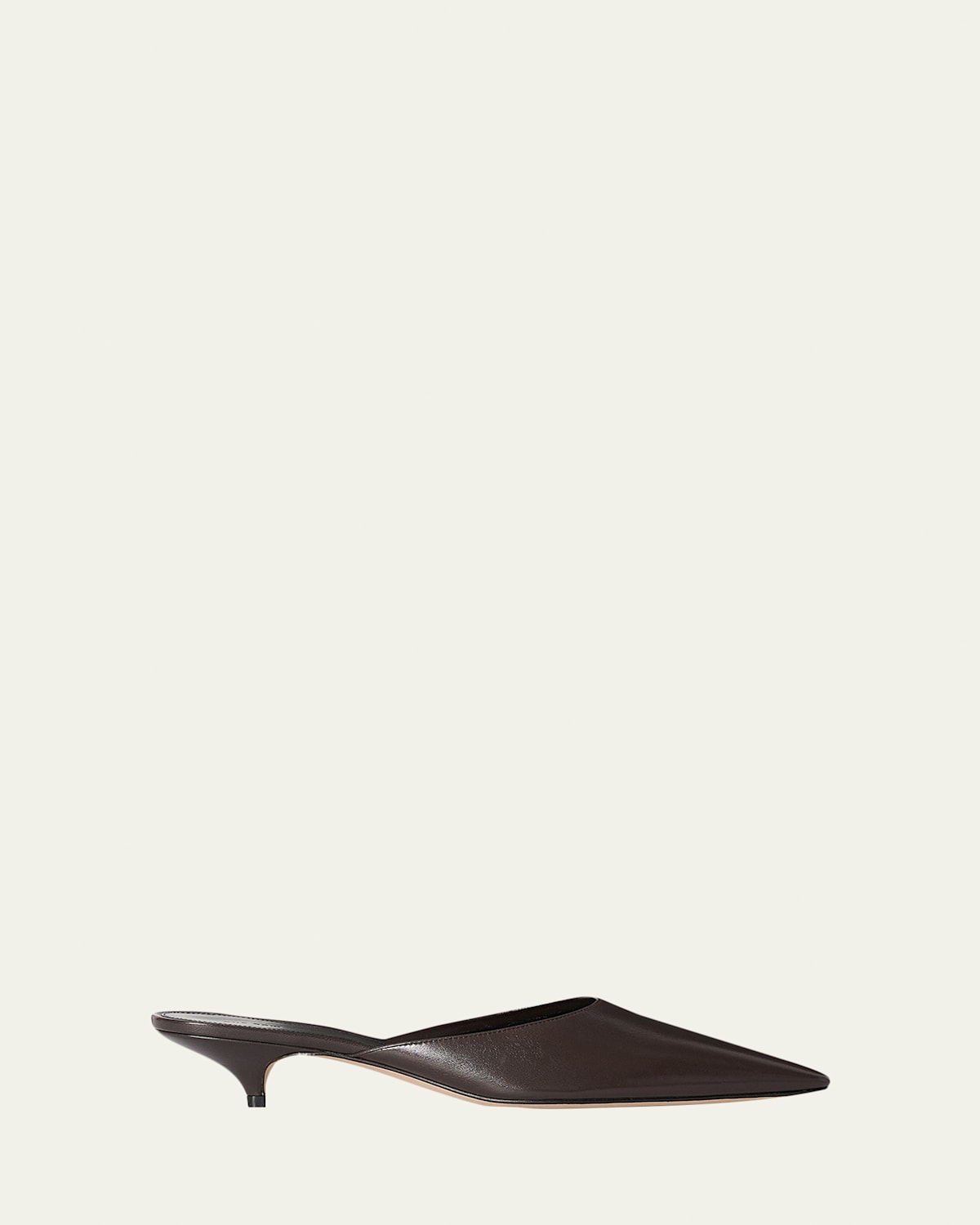 THE ROW Liisa Leather Kitten-Heel Mules