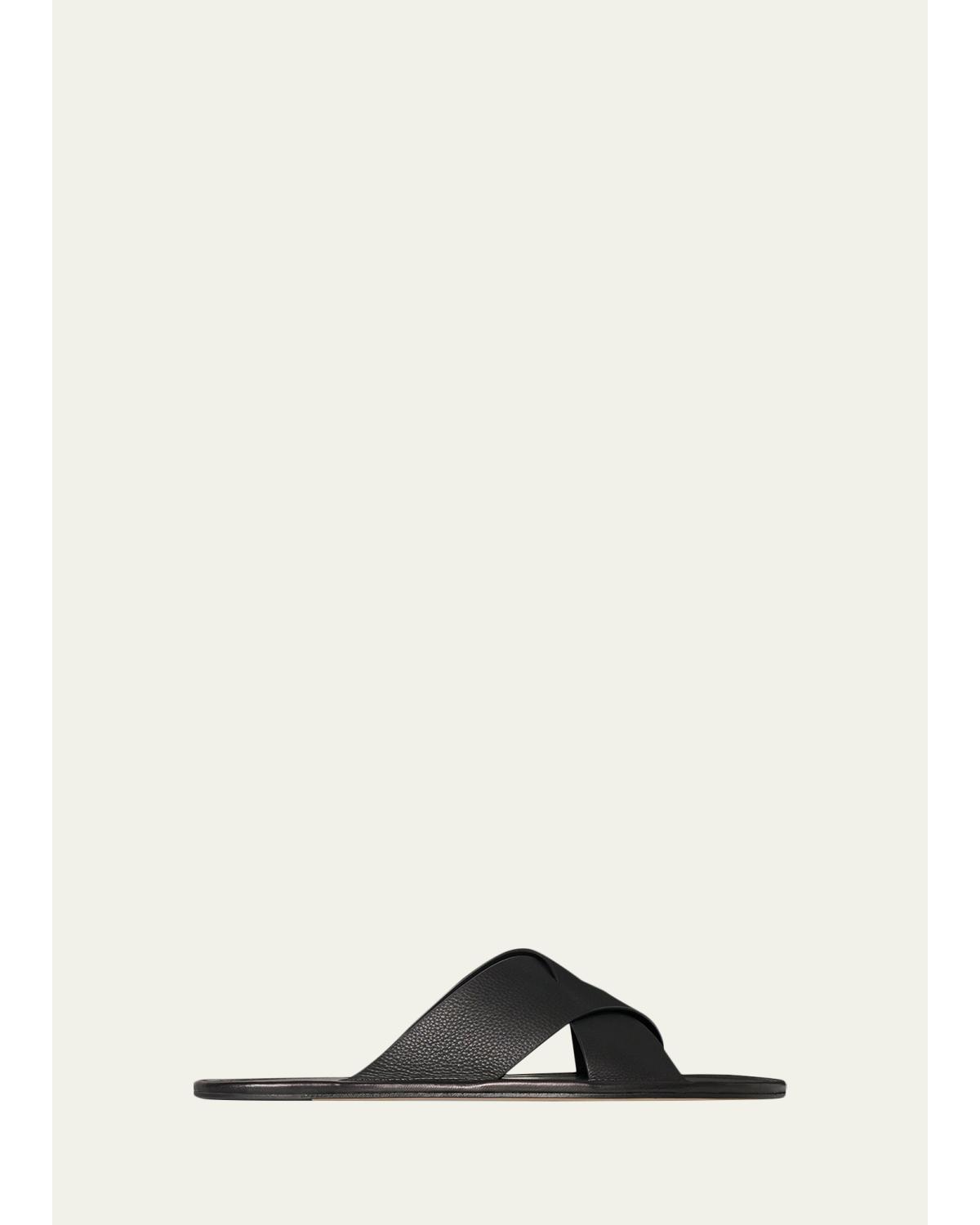 Malick Leather Crisscross Slide