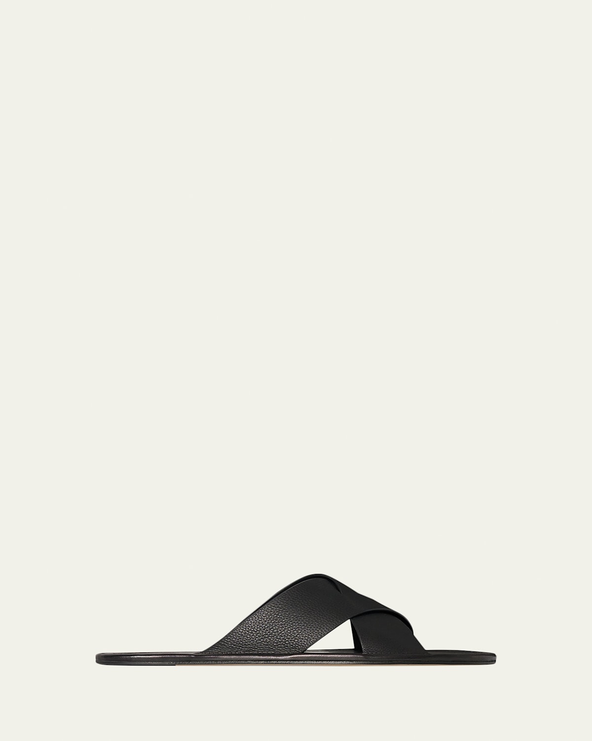 THE ROW Malick Leather Crisscross Slide Sandals