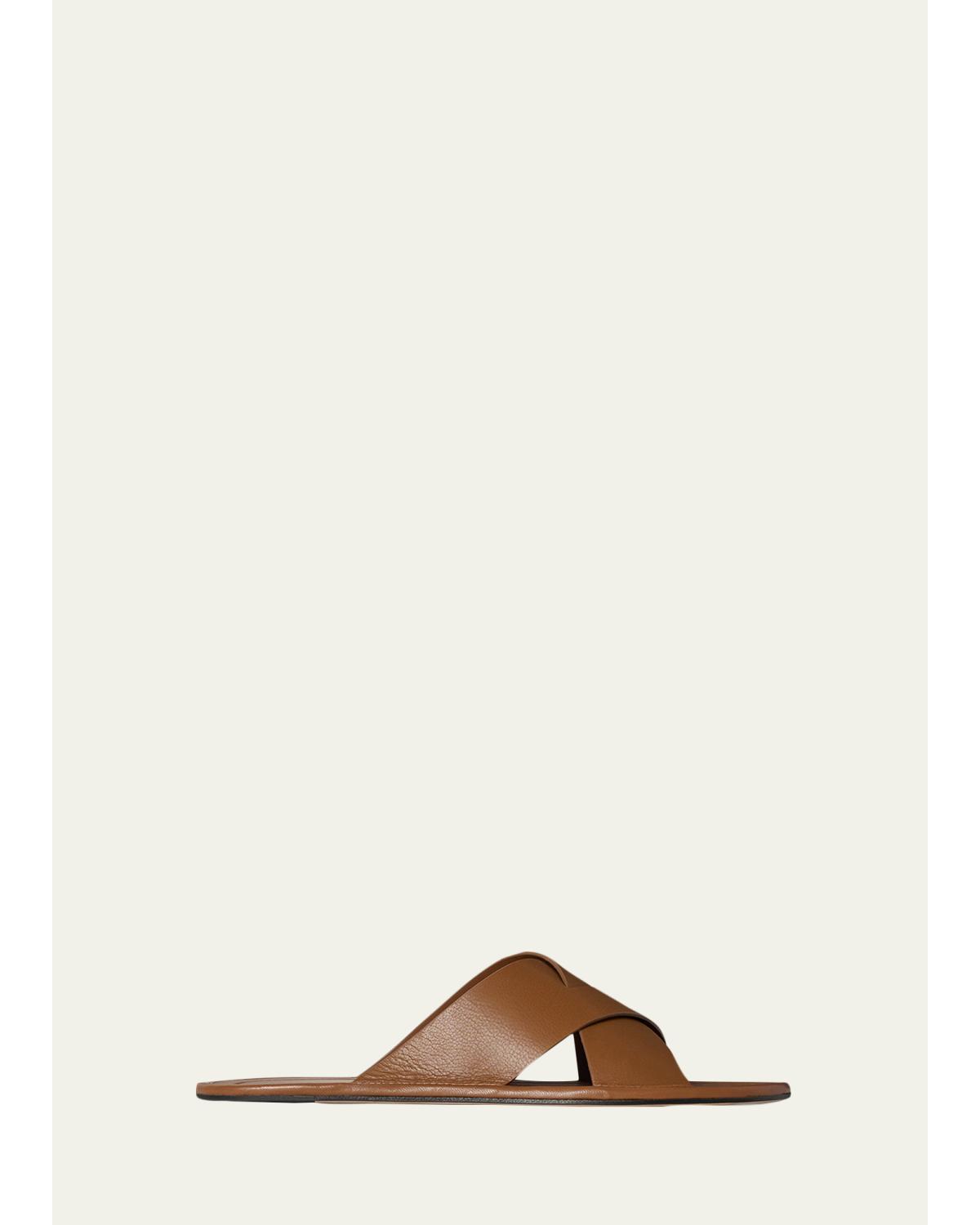 Malick Leather Crisscross Slide