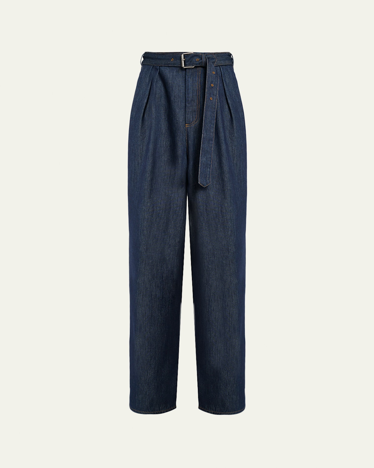 Men'S Belted Loose Denim Pants