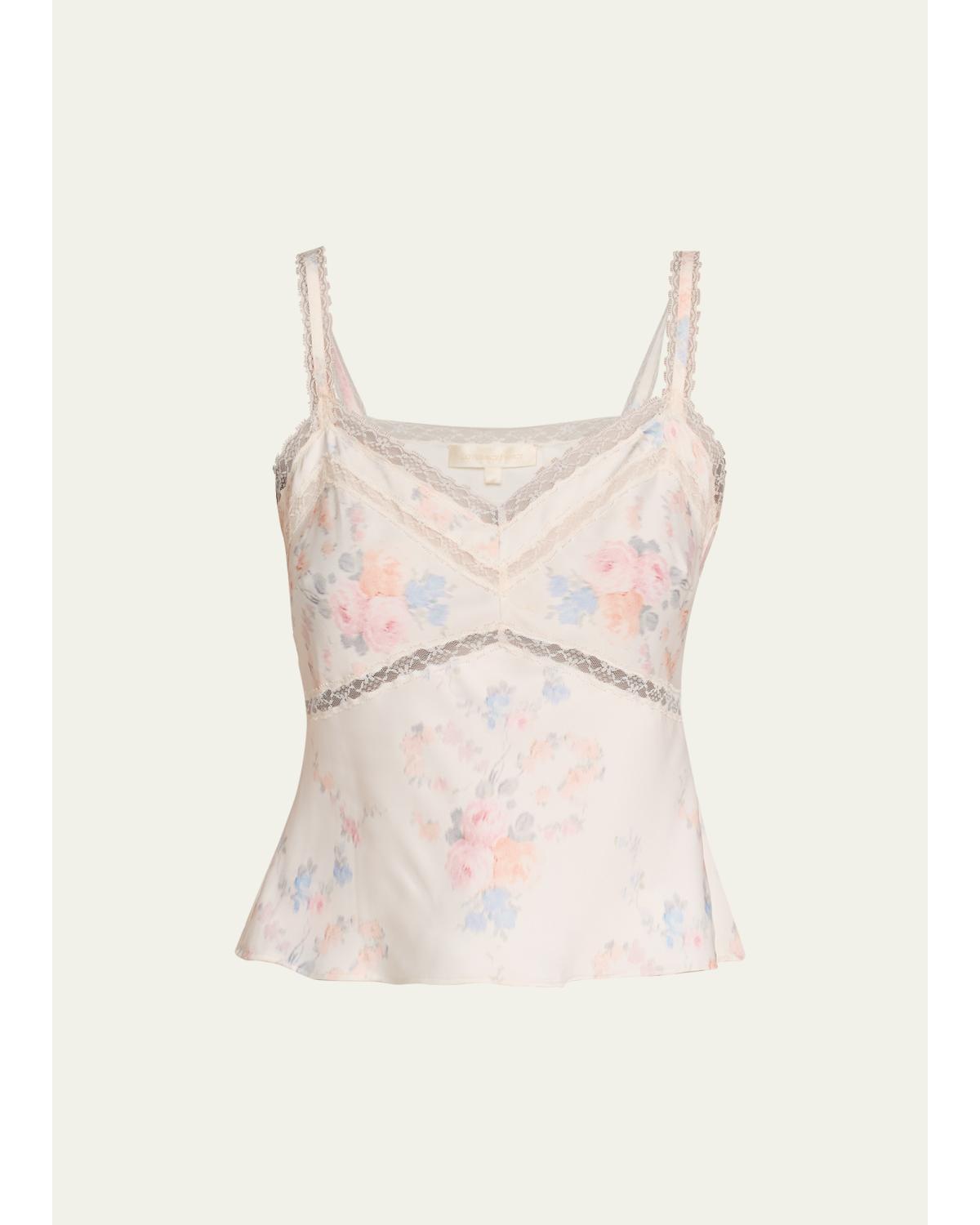 Lirena Lace-Trim Sleeveless Top