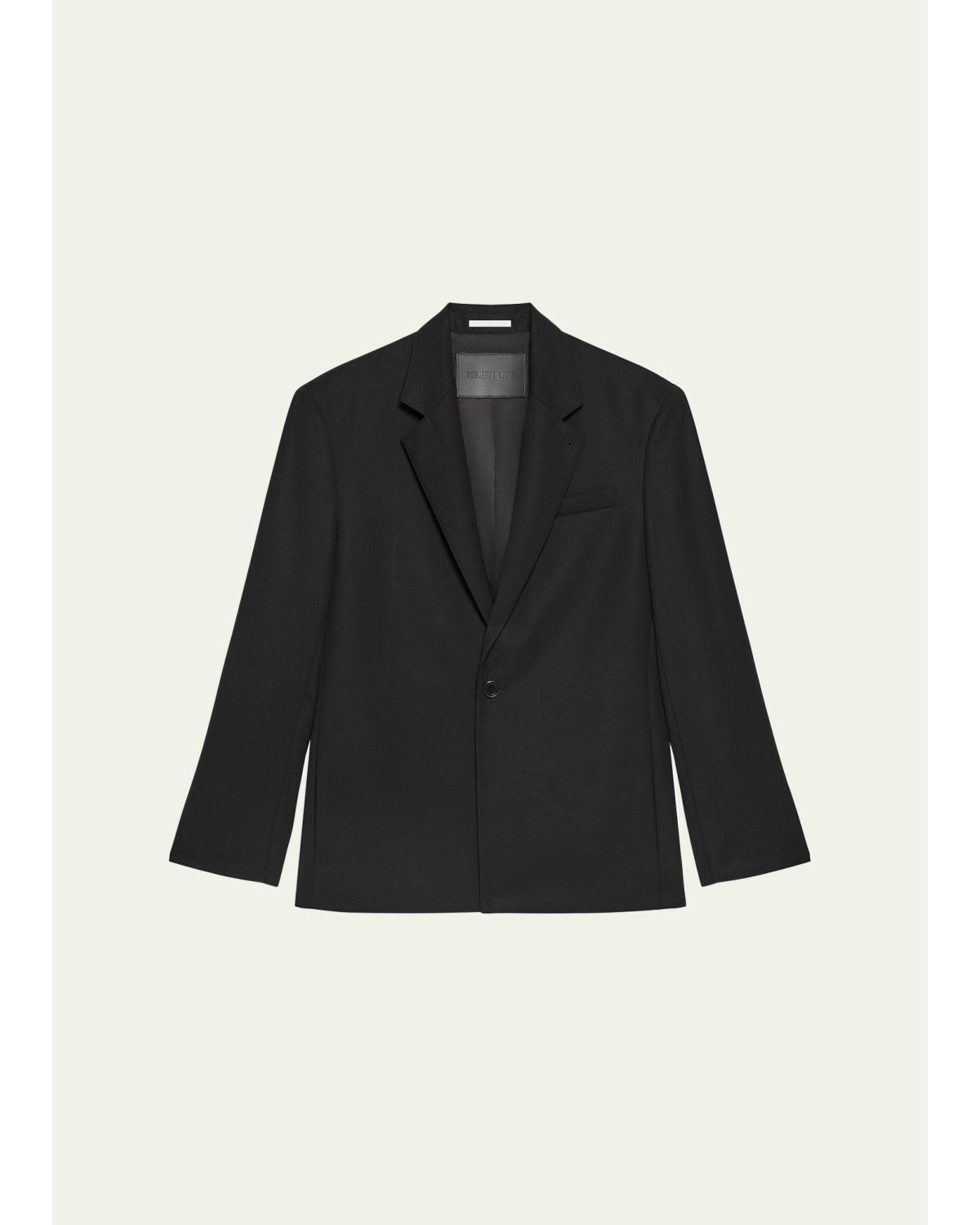 Men'S Wool Gabardine Relaxed-Fit Blazer