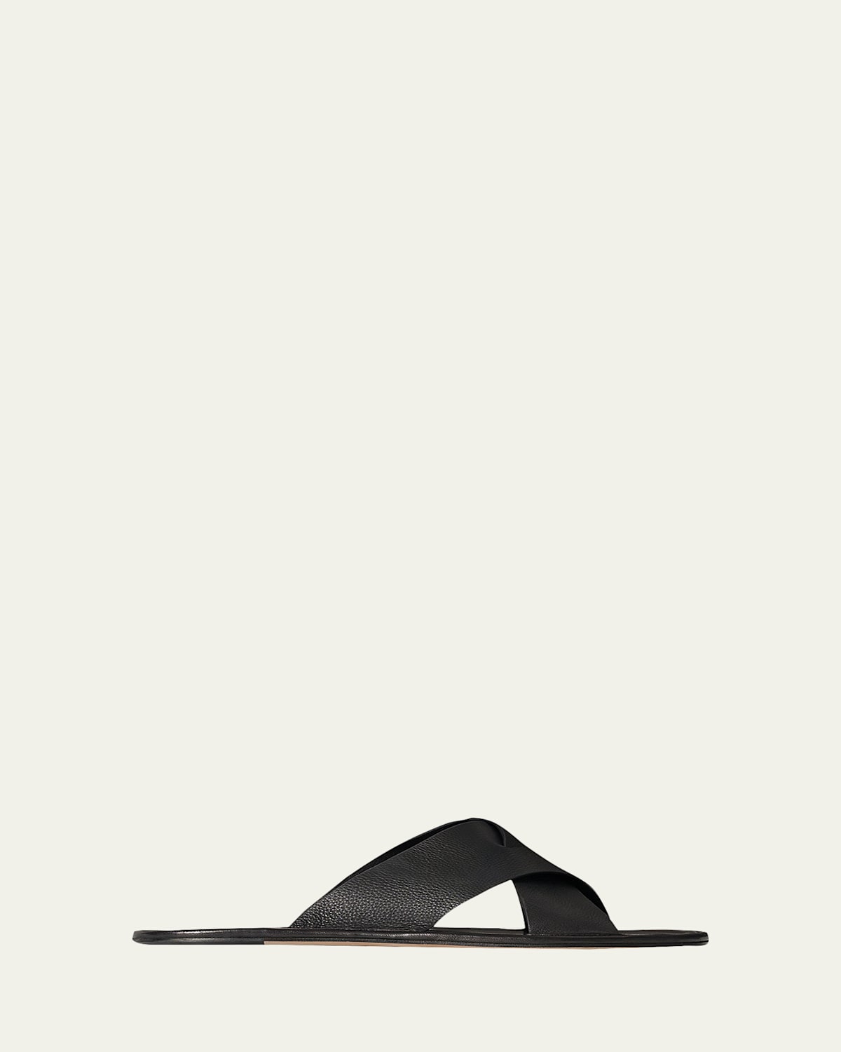 THE ROW Men's Malick Leather Cross-Strap Slides