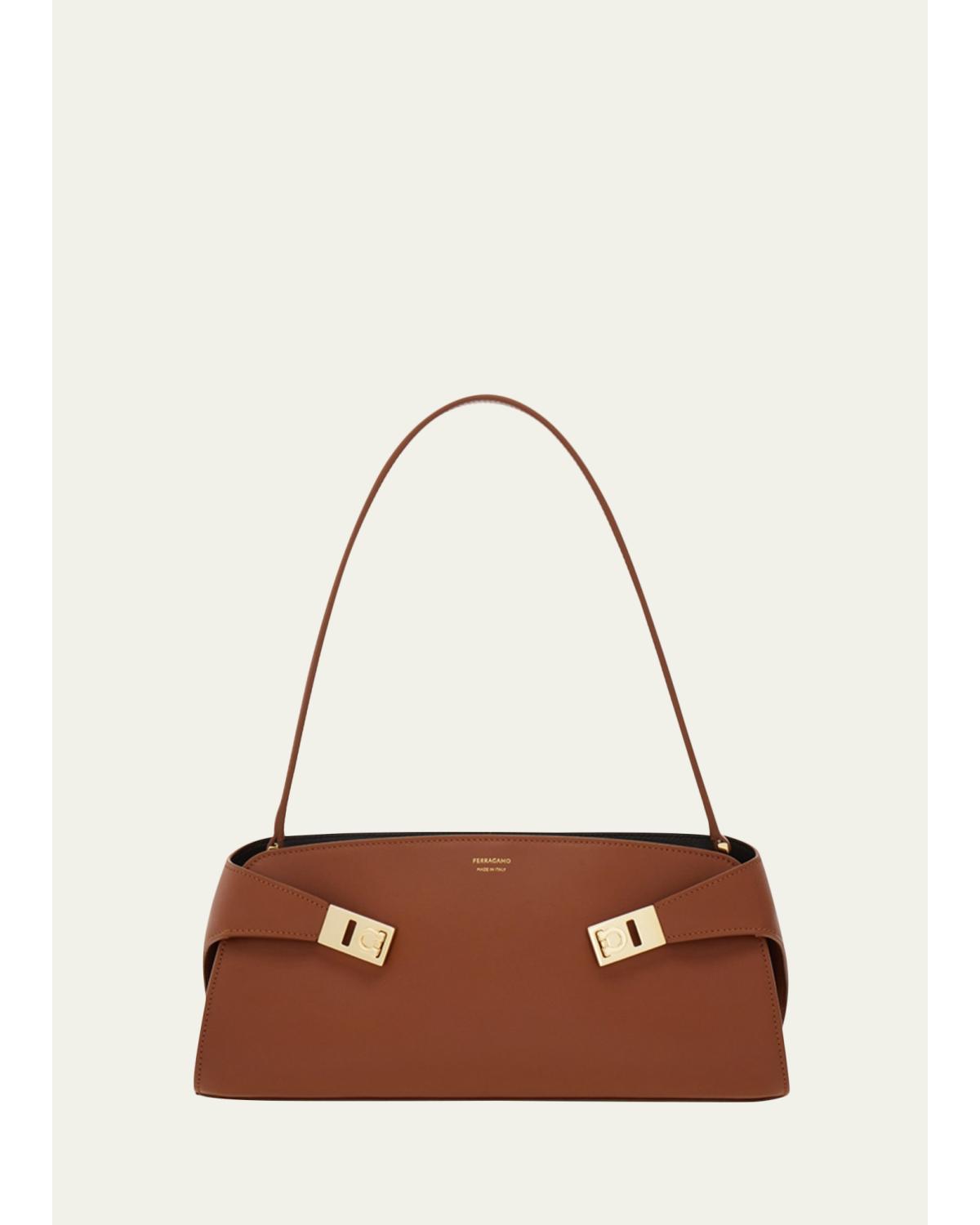 Hug East-West Leather Shoulder Bag