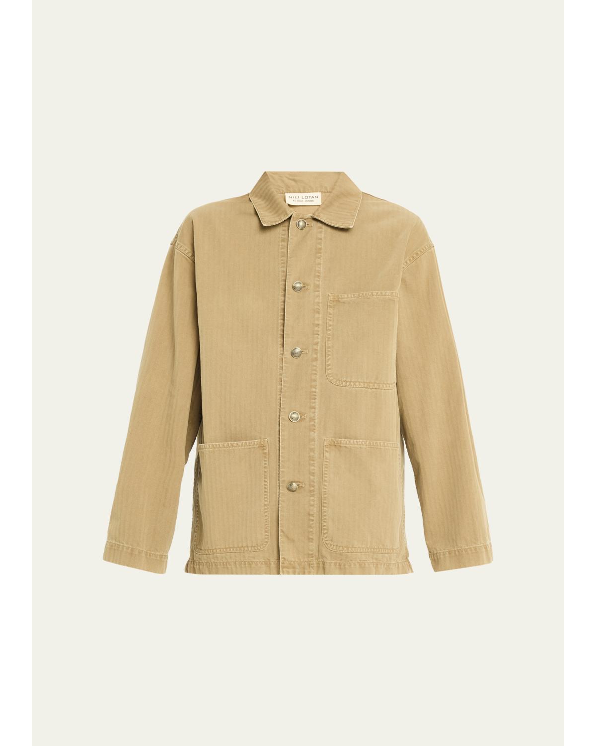 Franklin Cotton Herringbone Single-Breasted Jacket
