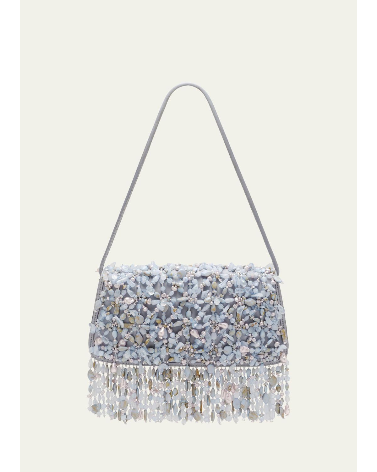 Idalia Fringed Faux Stone Shoulder Bag