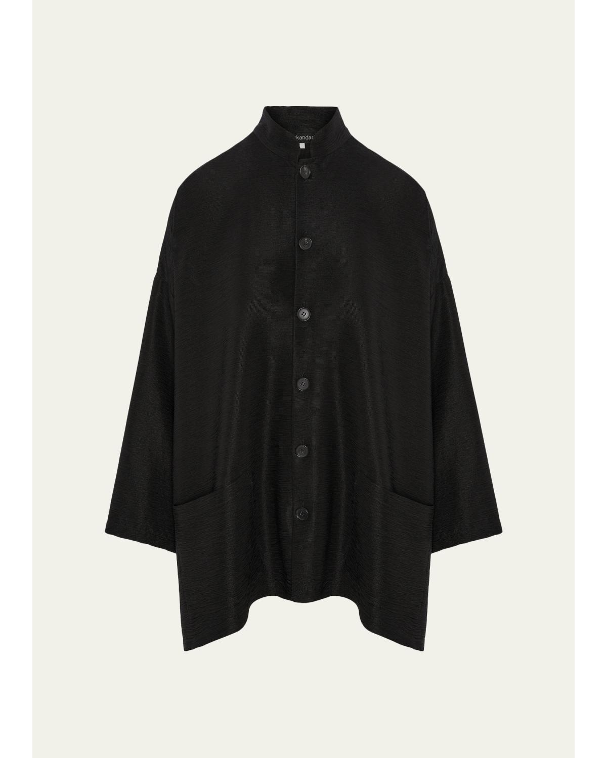 Wide A-Line Mandarin Jacket